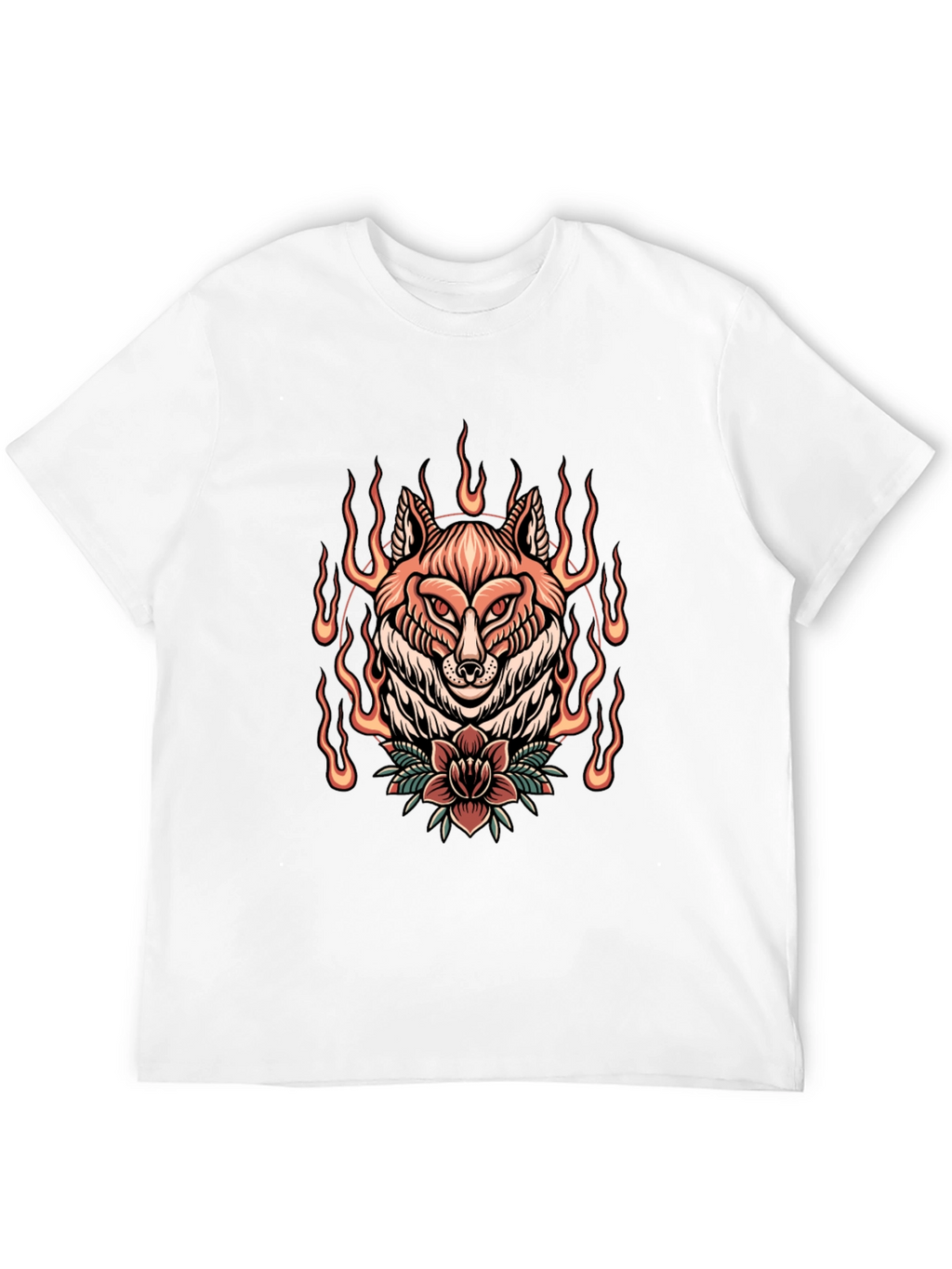 Flaming Fox Graphic Tee - Stylish Black T-Shirt