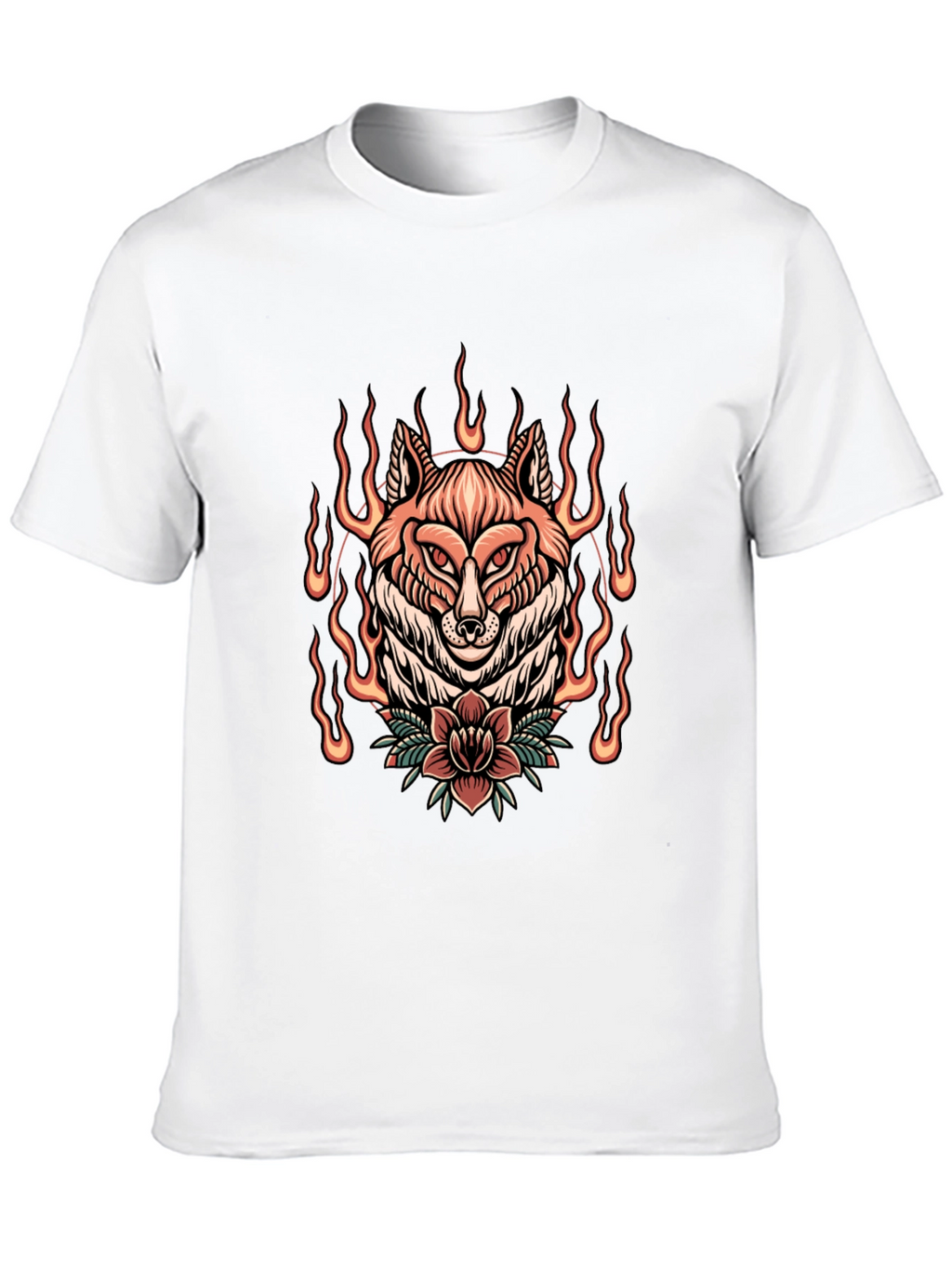 Flaming Fox Graphic Tee - Stylish Black T-Shirt