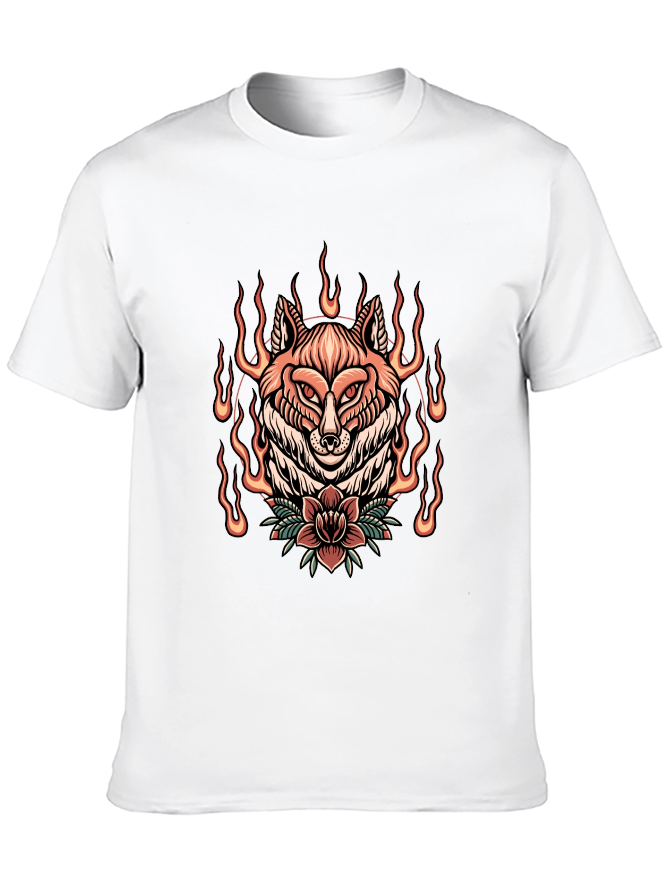 Flaming Fox Graphic Tee - Stylish Black T-Shirt