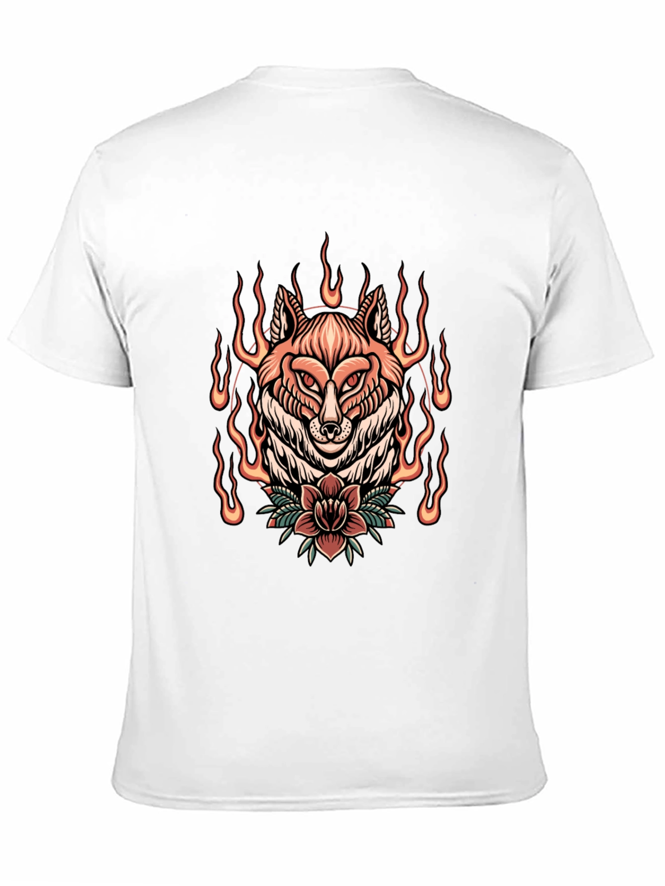 Flaming Fox Graphic Tee - Stylish Black T-Shirt