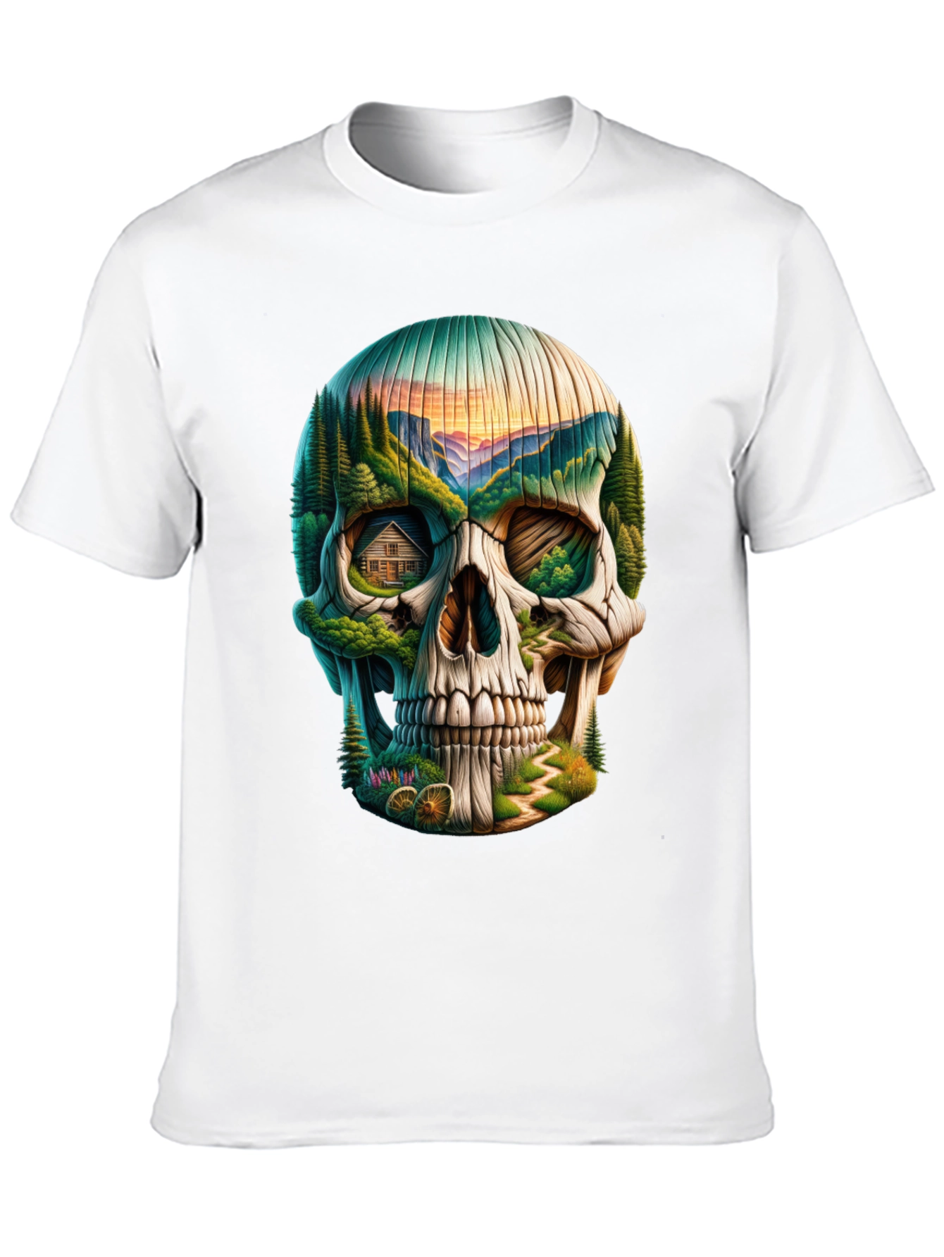 Skull Landscape Graphic Tee - Unique Design
