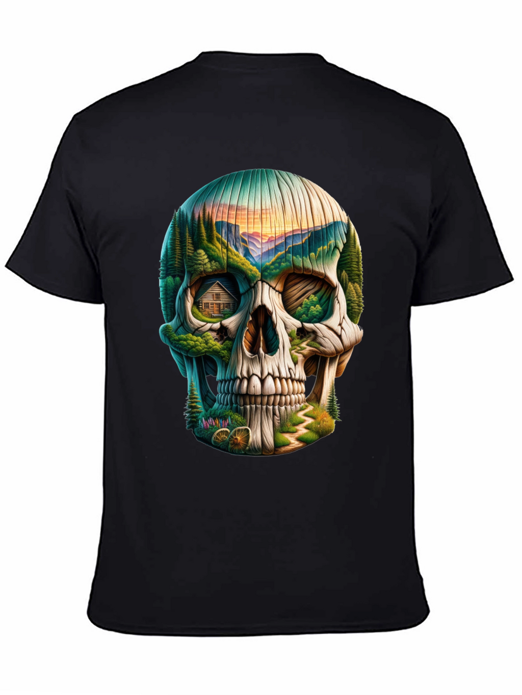 Skull Landscape Graphic Tee - Unique Design