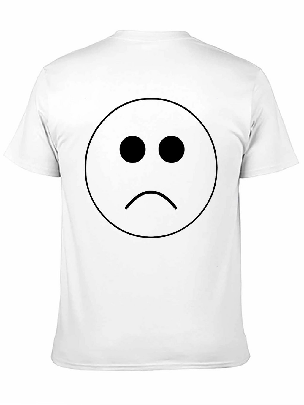 Sad Face Graphic T-Shirt - Black Cotton Blend