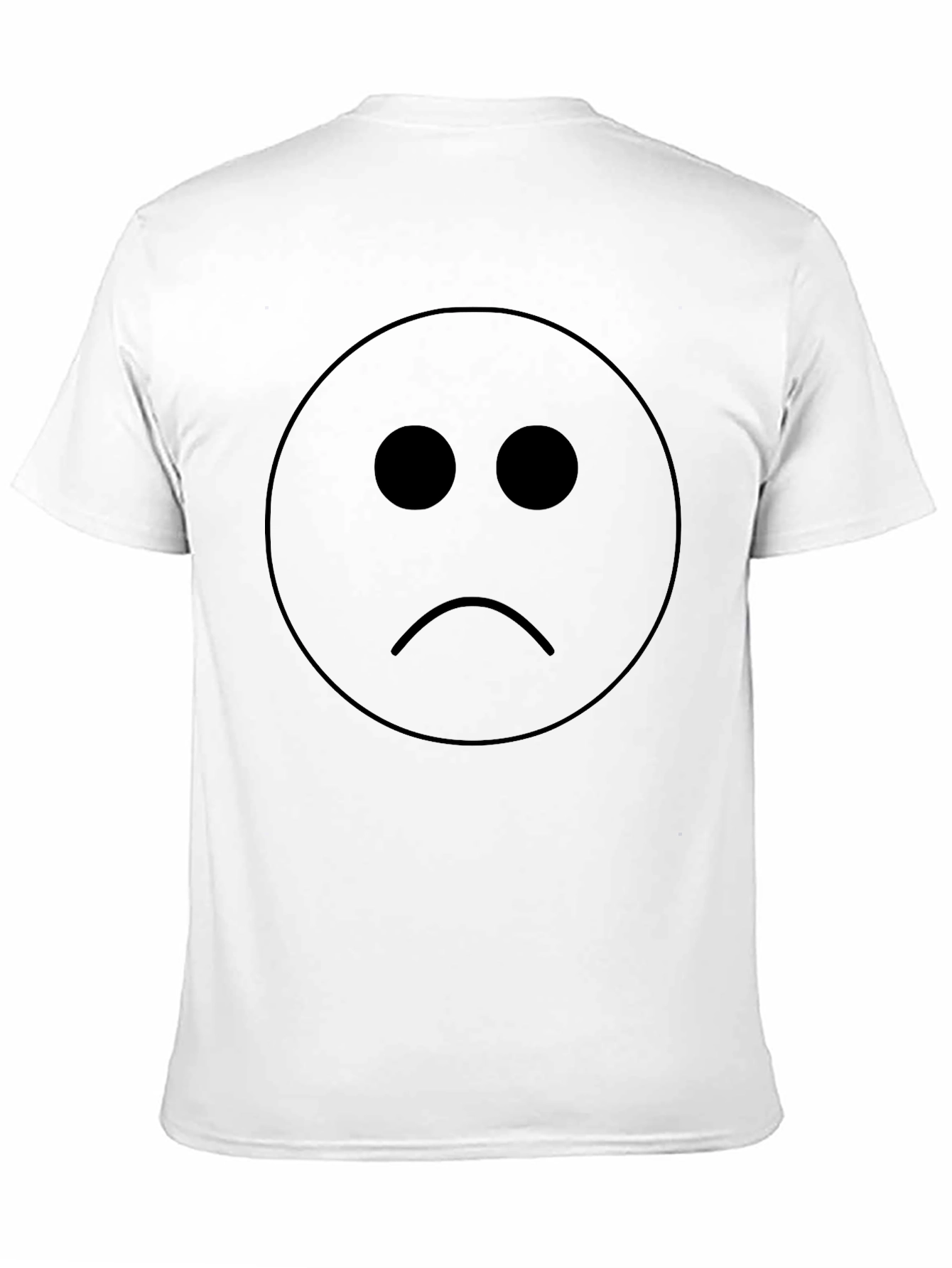 Sad Face Graphic T-Shirt - Black Cotton Blend