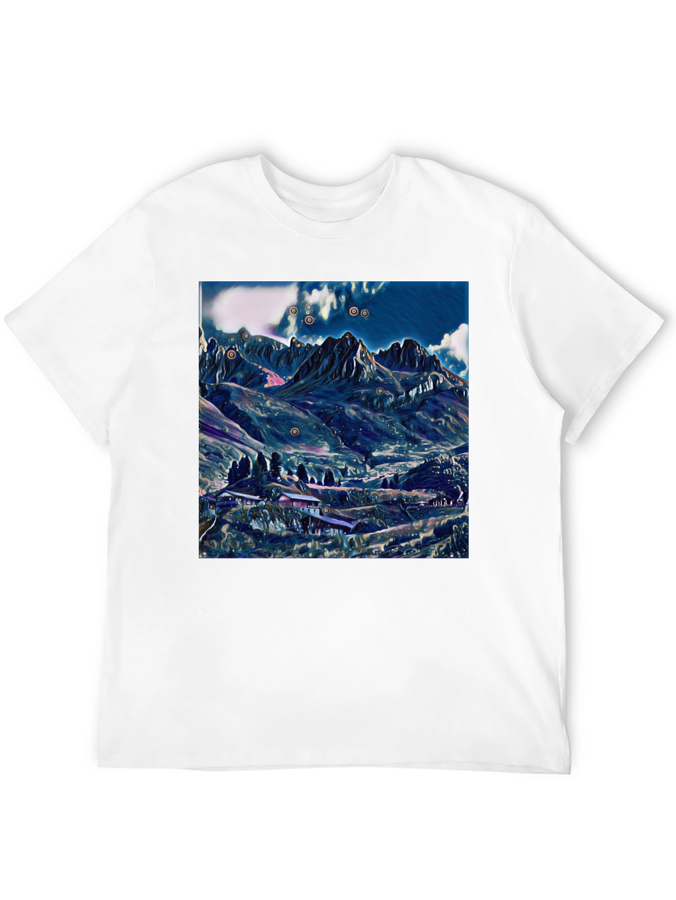 Mountain Landscape Graphic Tee - Black