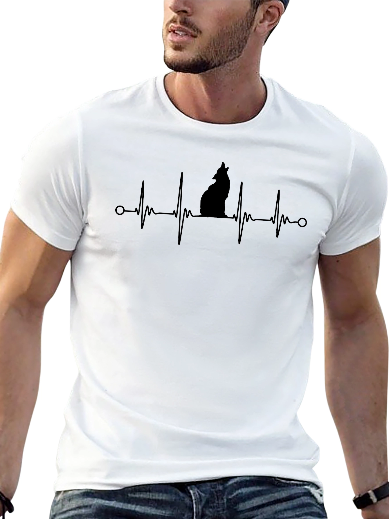 Wolf Heartbeat T-Shirt - Mens Graphic Tee