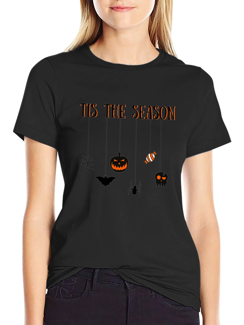 Tis the Season Halloween Black Graphic Tee