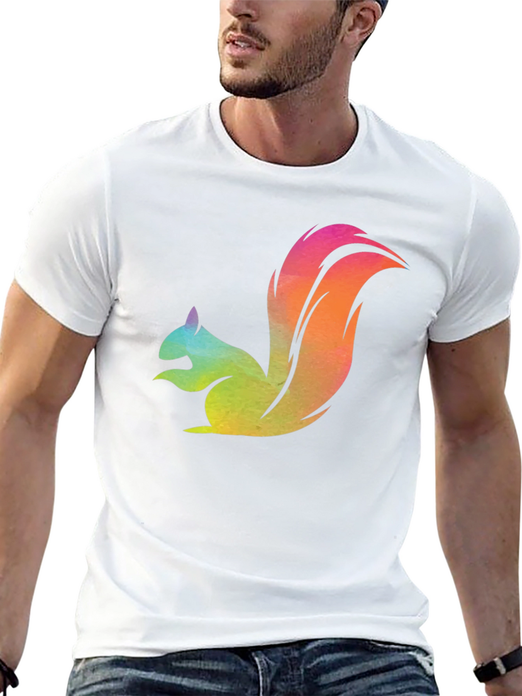 Colorful Squirrel Graphic T-Shirt