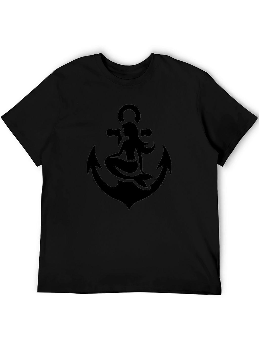 Mermaid Anchor Graphic Tee - Classic Black T-Shirt