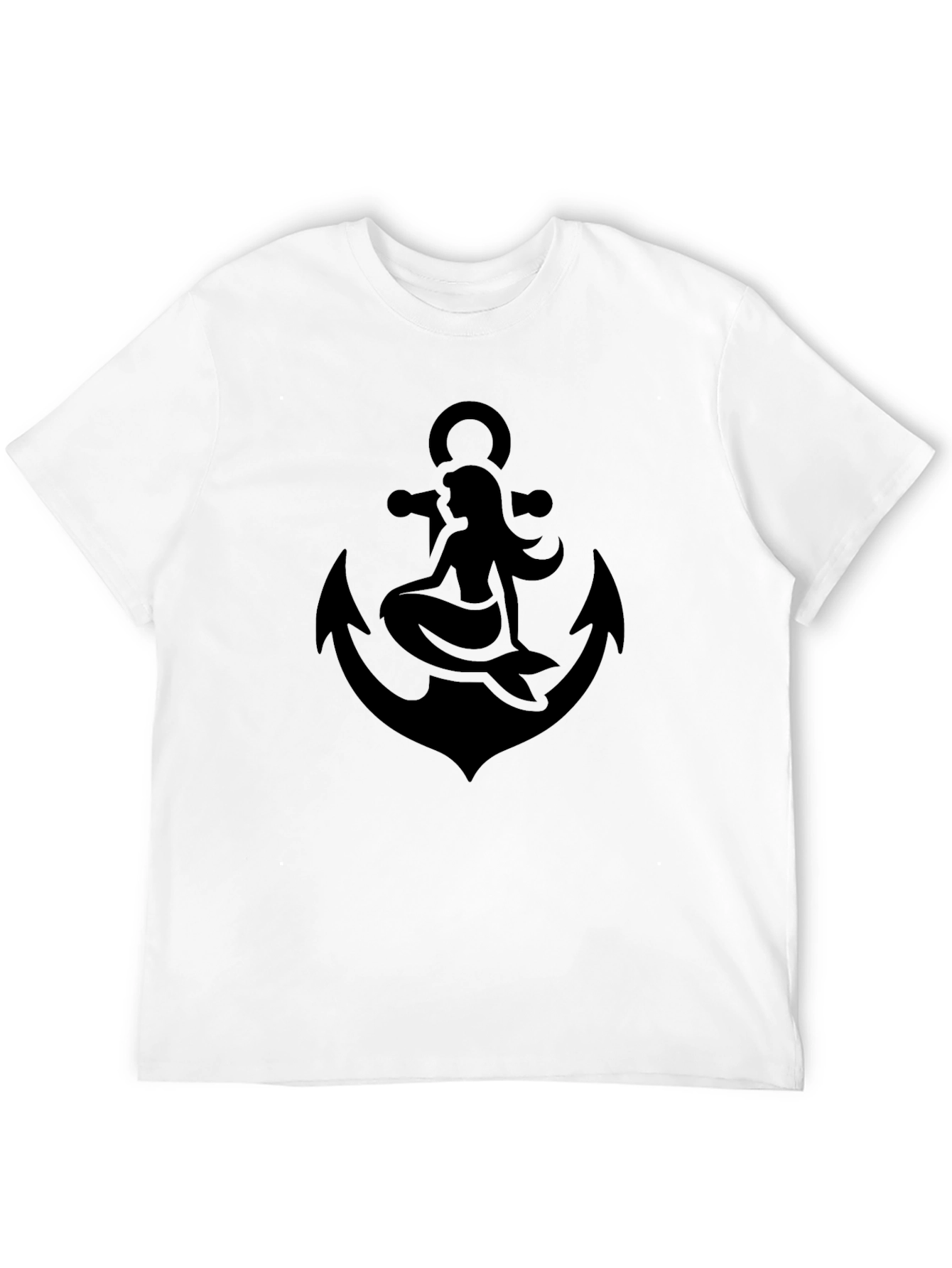 Mermaid Anchor Graphic Tee - Classic Black T-Shirt