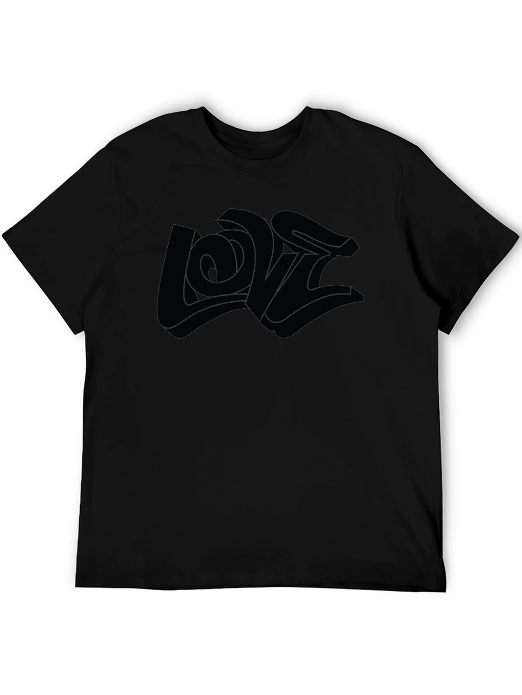 Monochrome Graphic Tee - 3D Love Design
