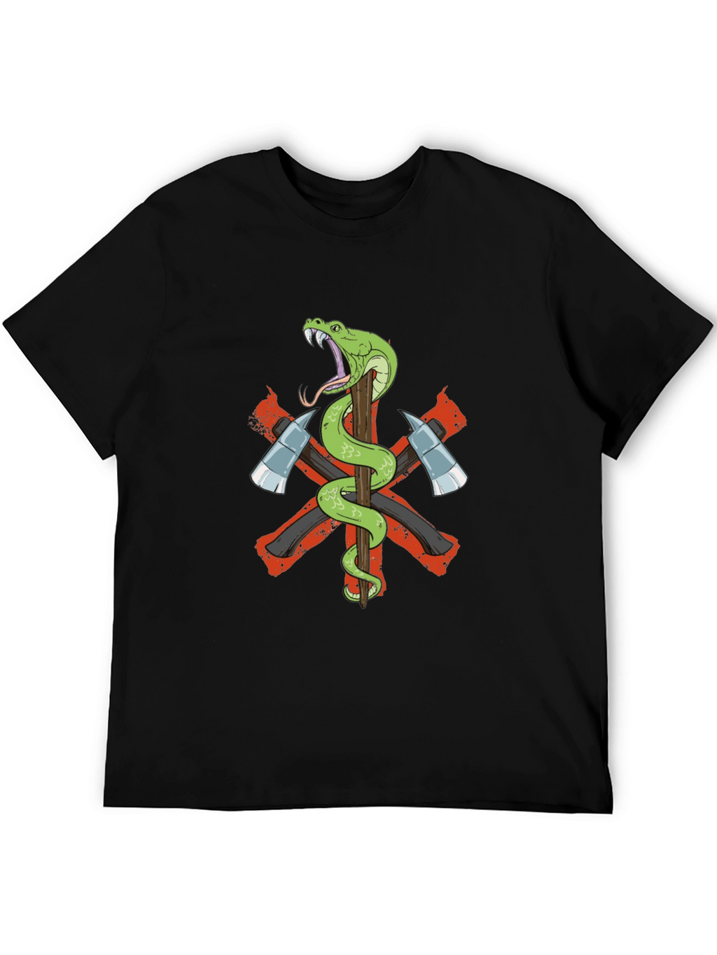 Snake & Axes Graphic T-Shirt - Bold Design!