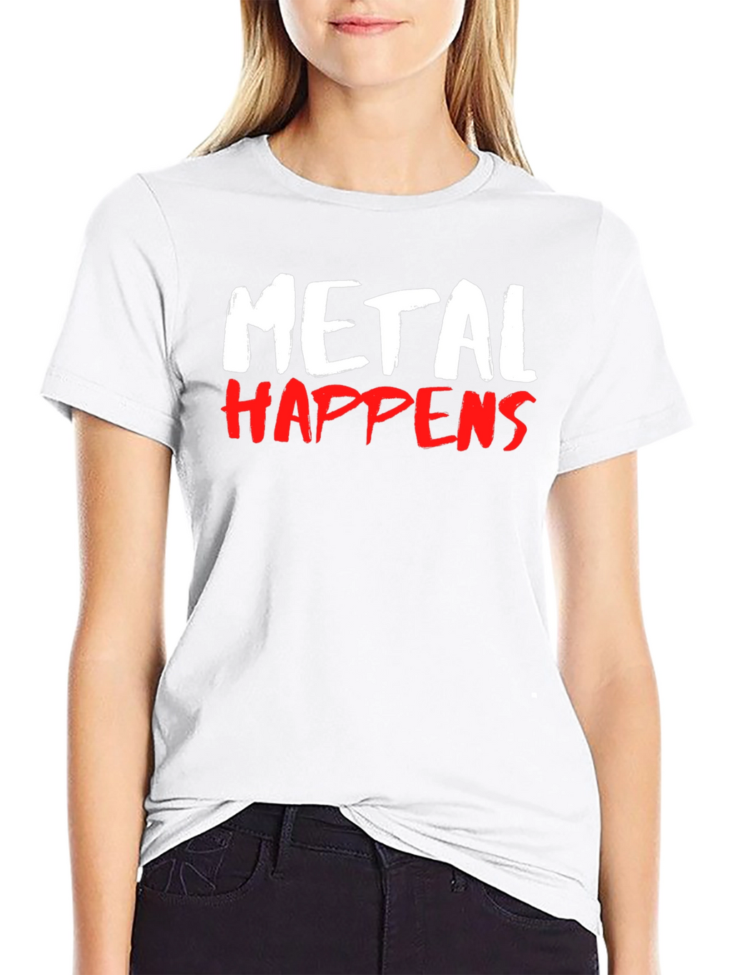 Metal Happens Graphic Print T-Shirt - Black