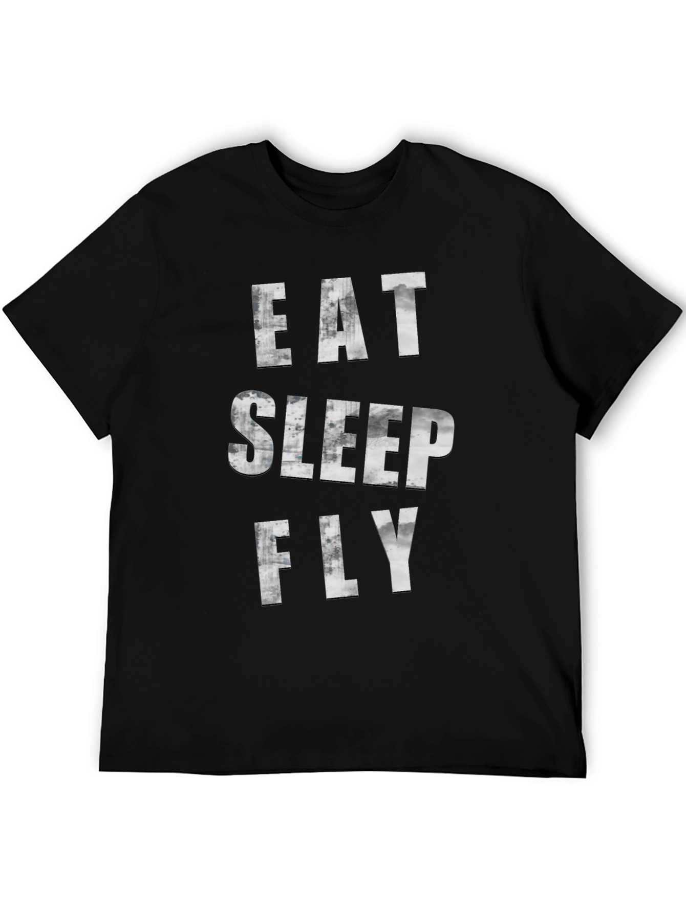 Eat Sleep Fly Graphic Tee - Black Casual T-Shirt