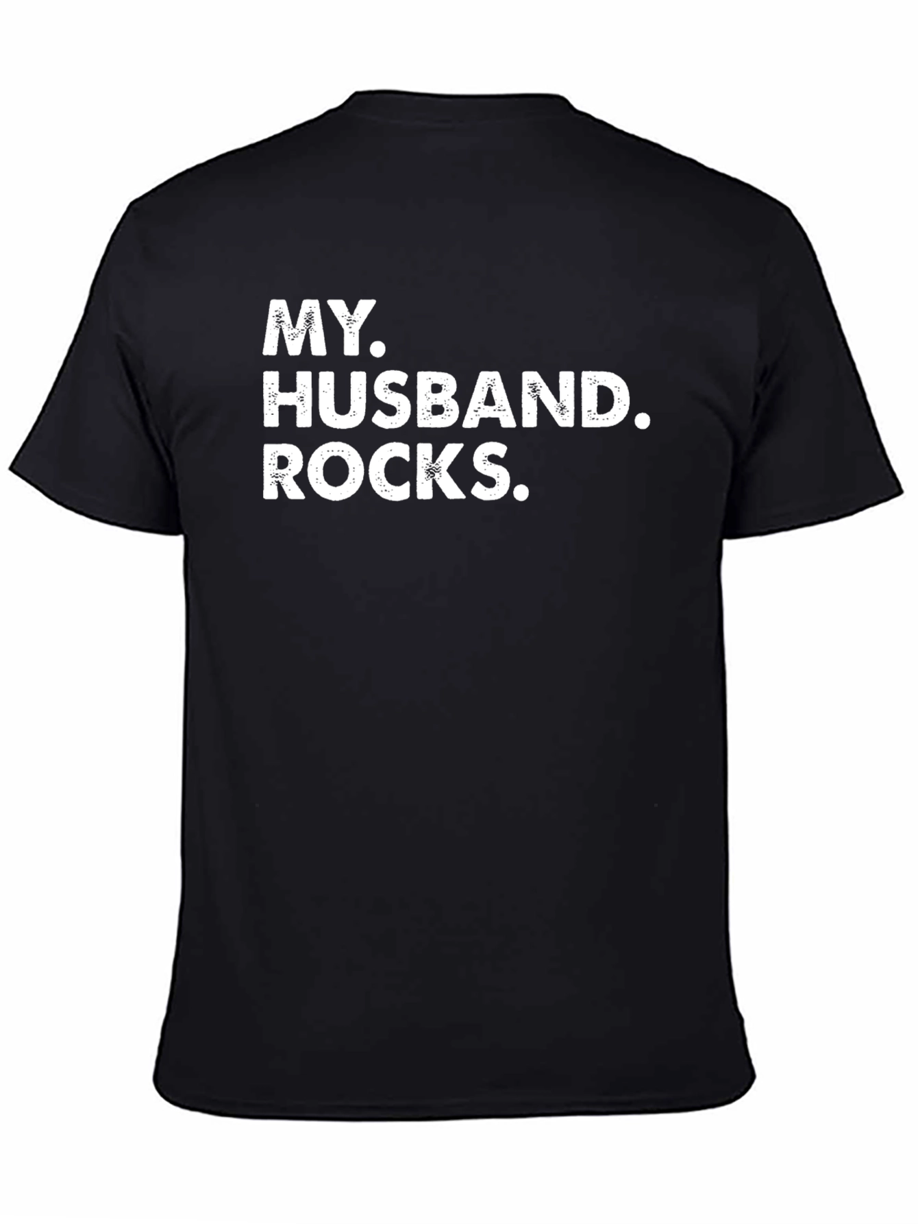 My Husband Rocks Black Cotton Graphic Tee