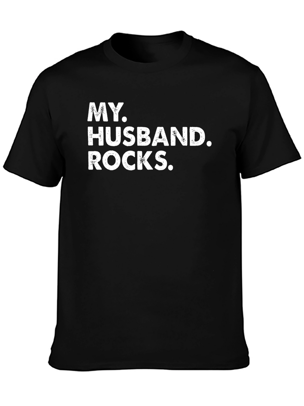 My Husband Rocks Black Cotton Graphic Tee