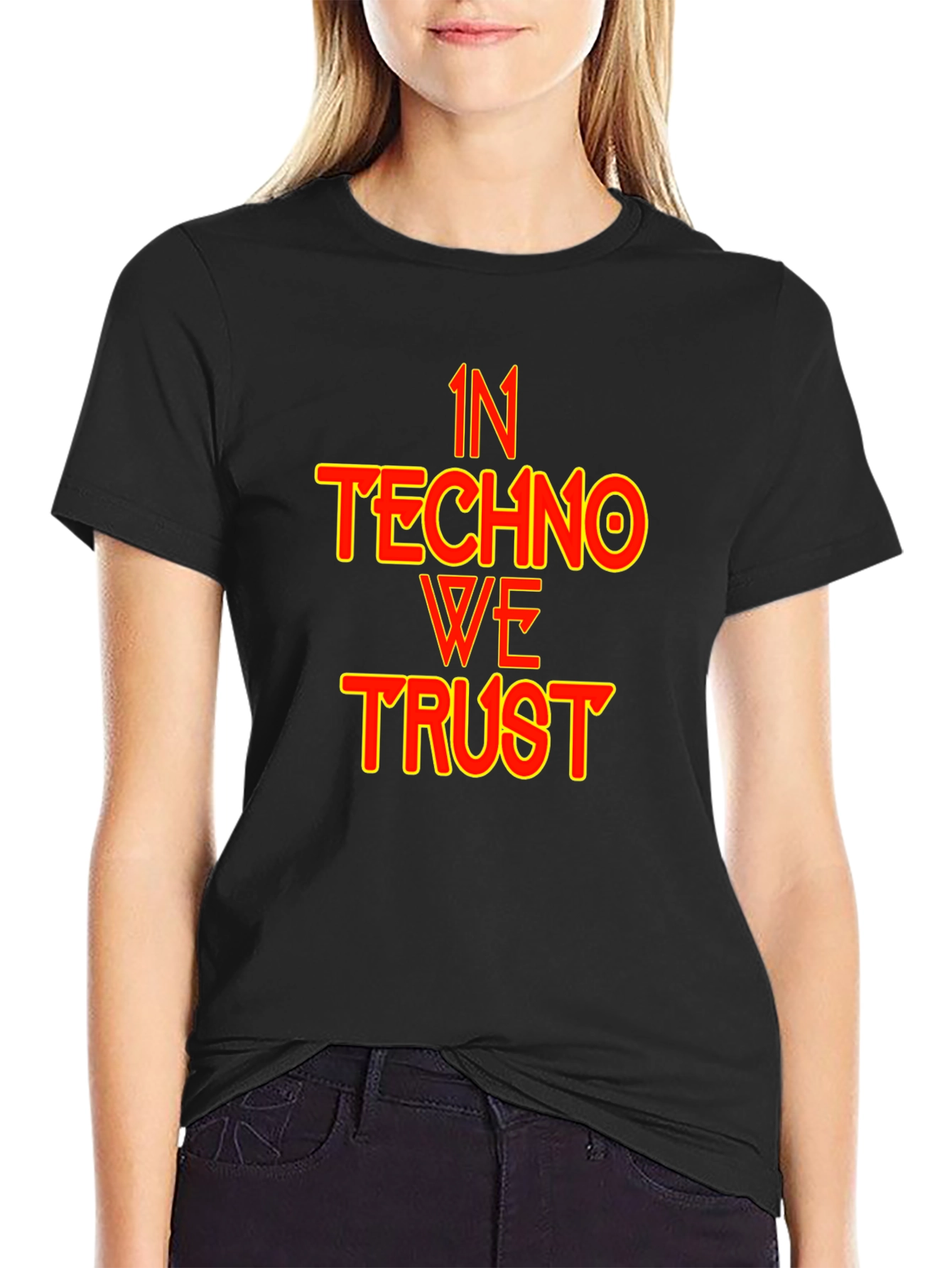 In Techno We Trust Black T-Shirt