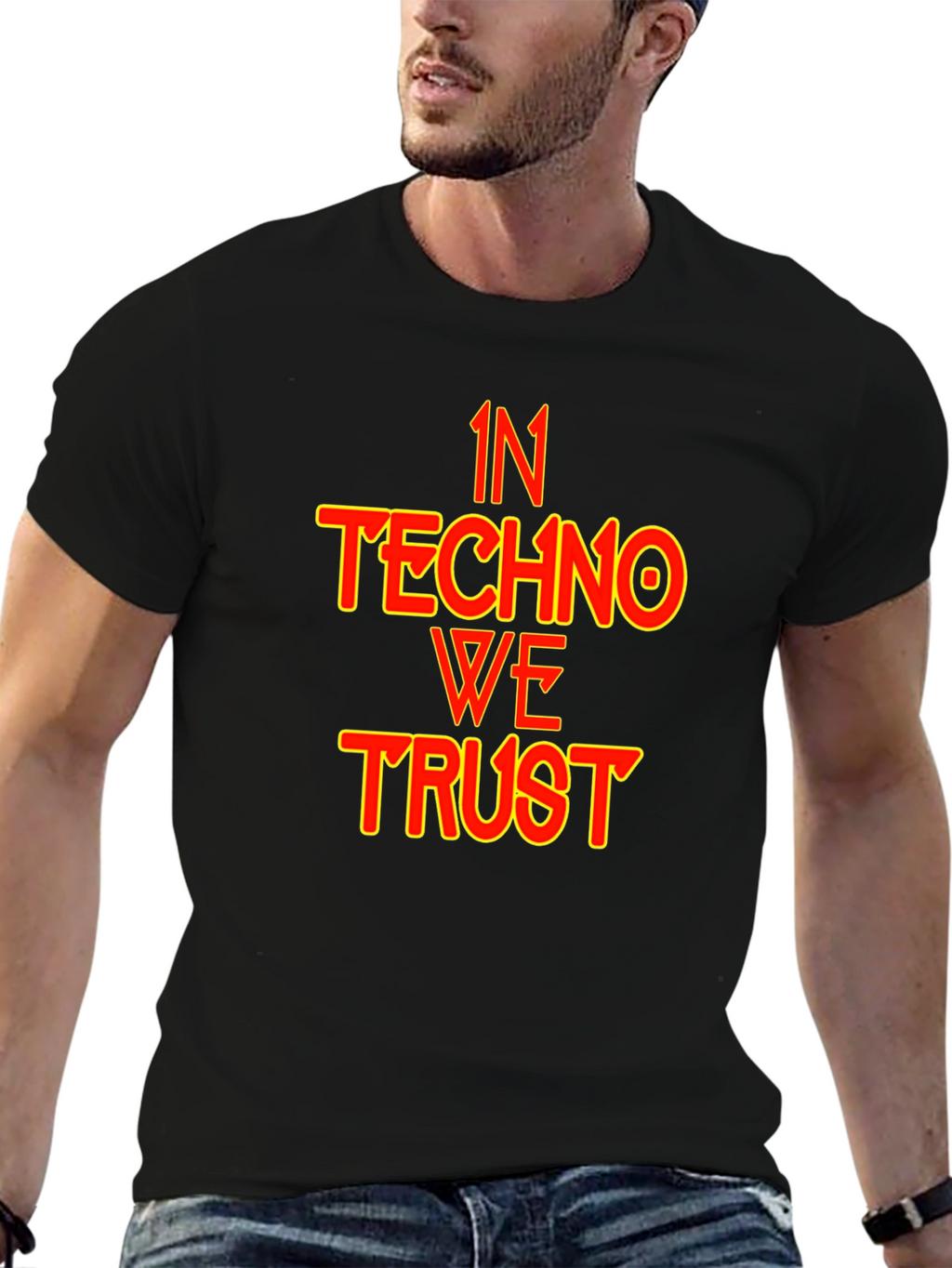 In Techno We Trust Black T-Shirt