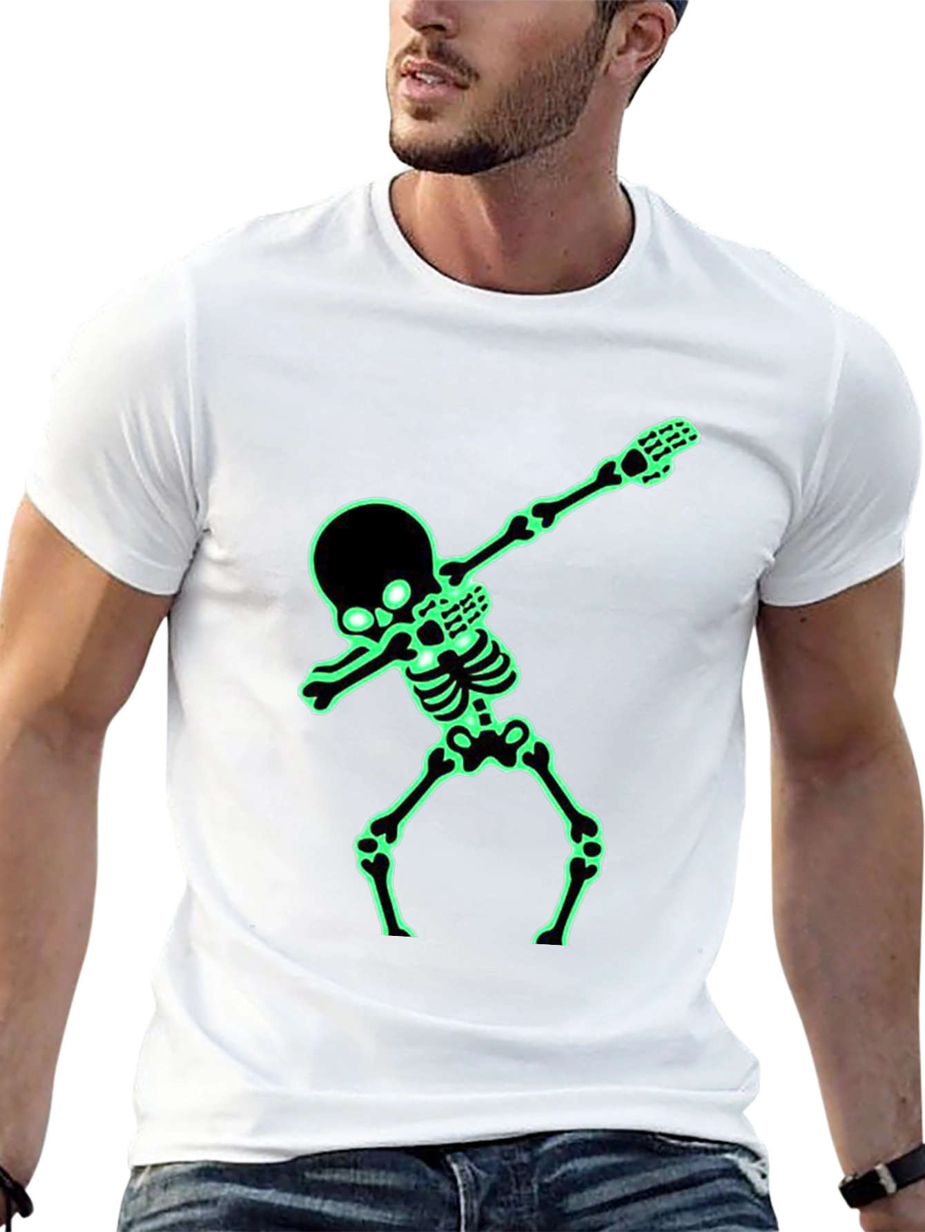Glow-in-Dark Skeleton Dab Graphic Tee