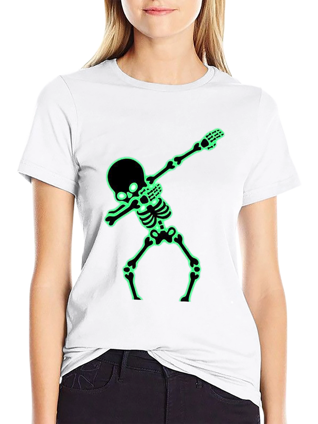 Glow-in-Dark Skeleton Dab Graphic Tee