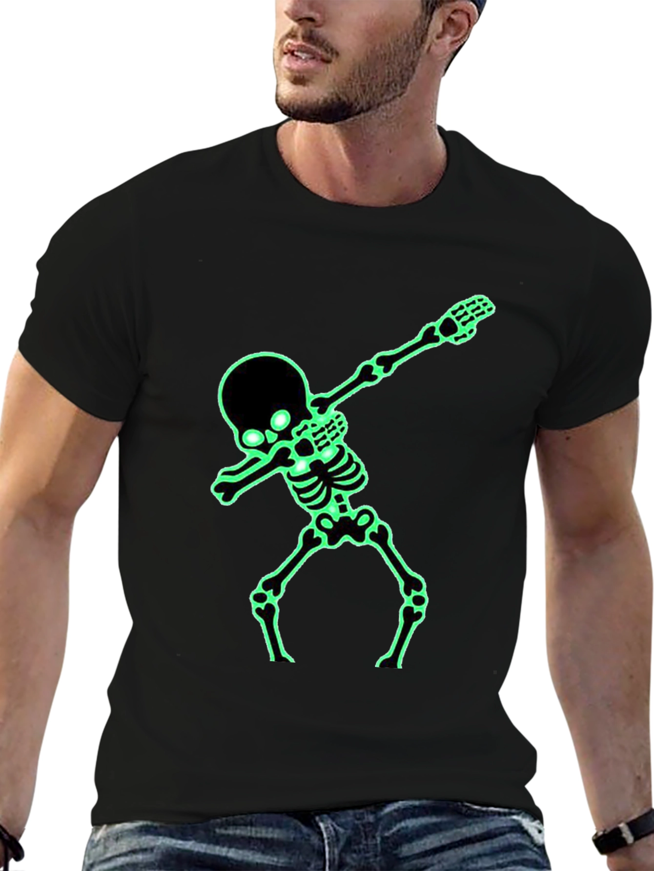 Glow-in-Dark Skeleton Dab Graphic Tee