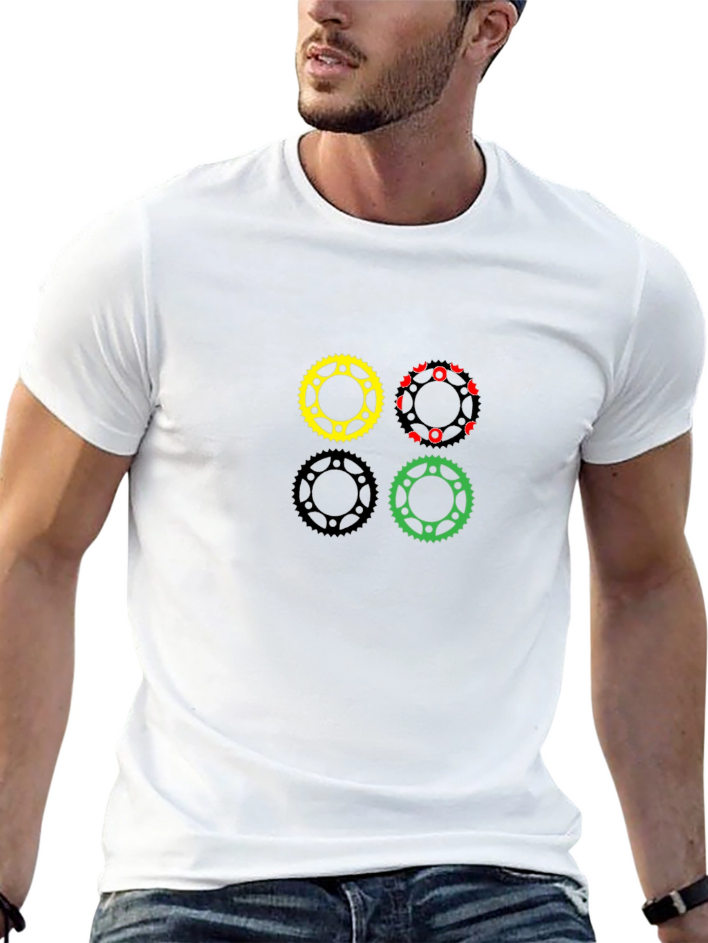 Gear Graphic Black T-Shirt - Bold & Unique Design