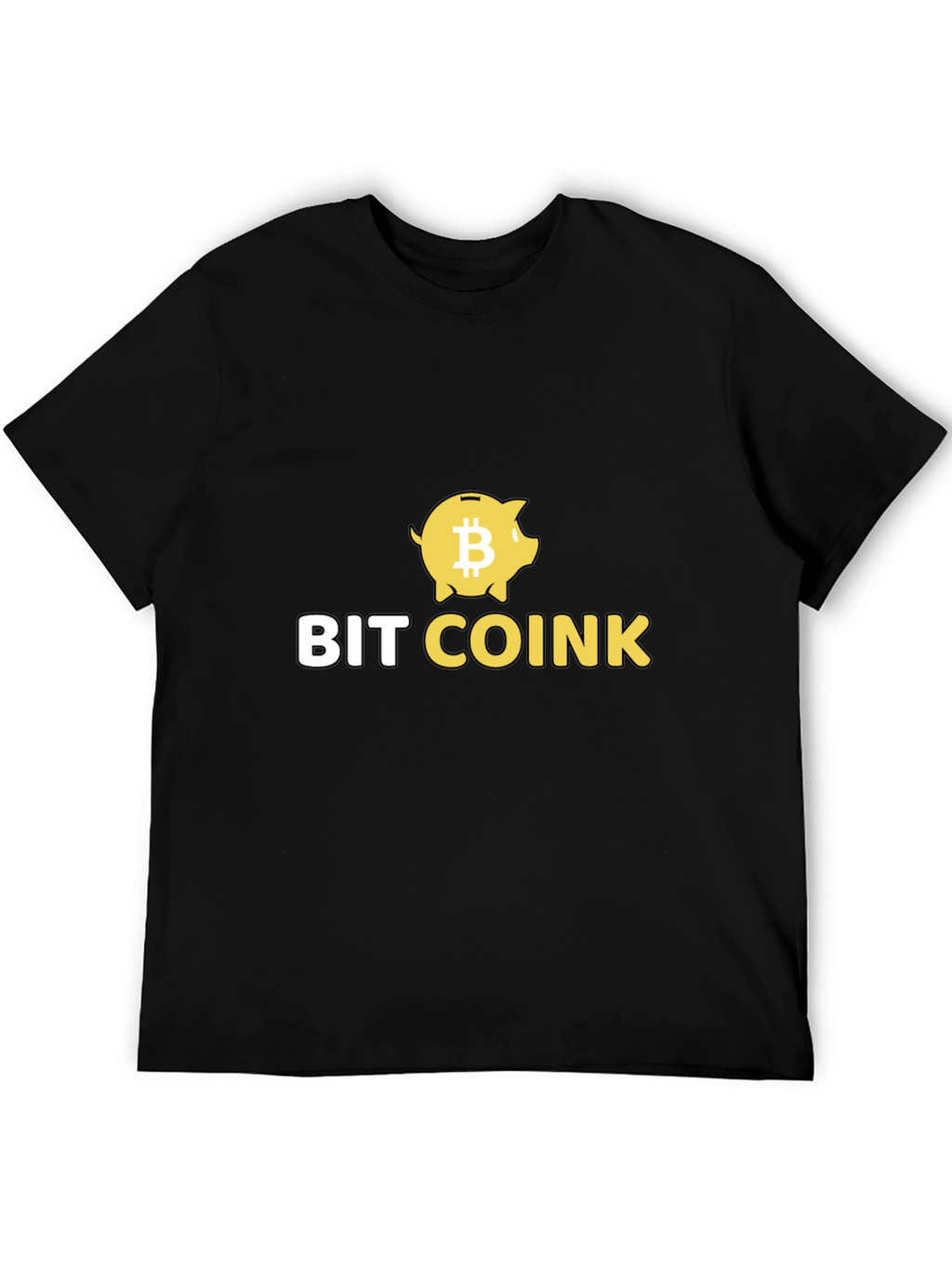 Bit Coink Black T-Shirt - Crypto Piggy Bank Design