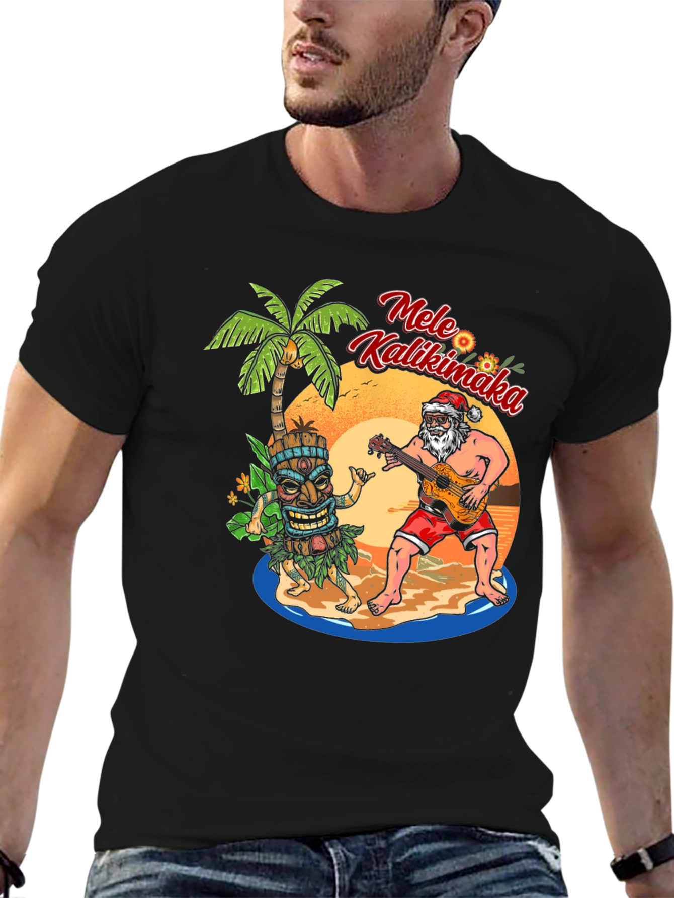 Mele Kalikimaka Santa Tee