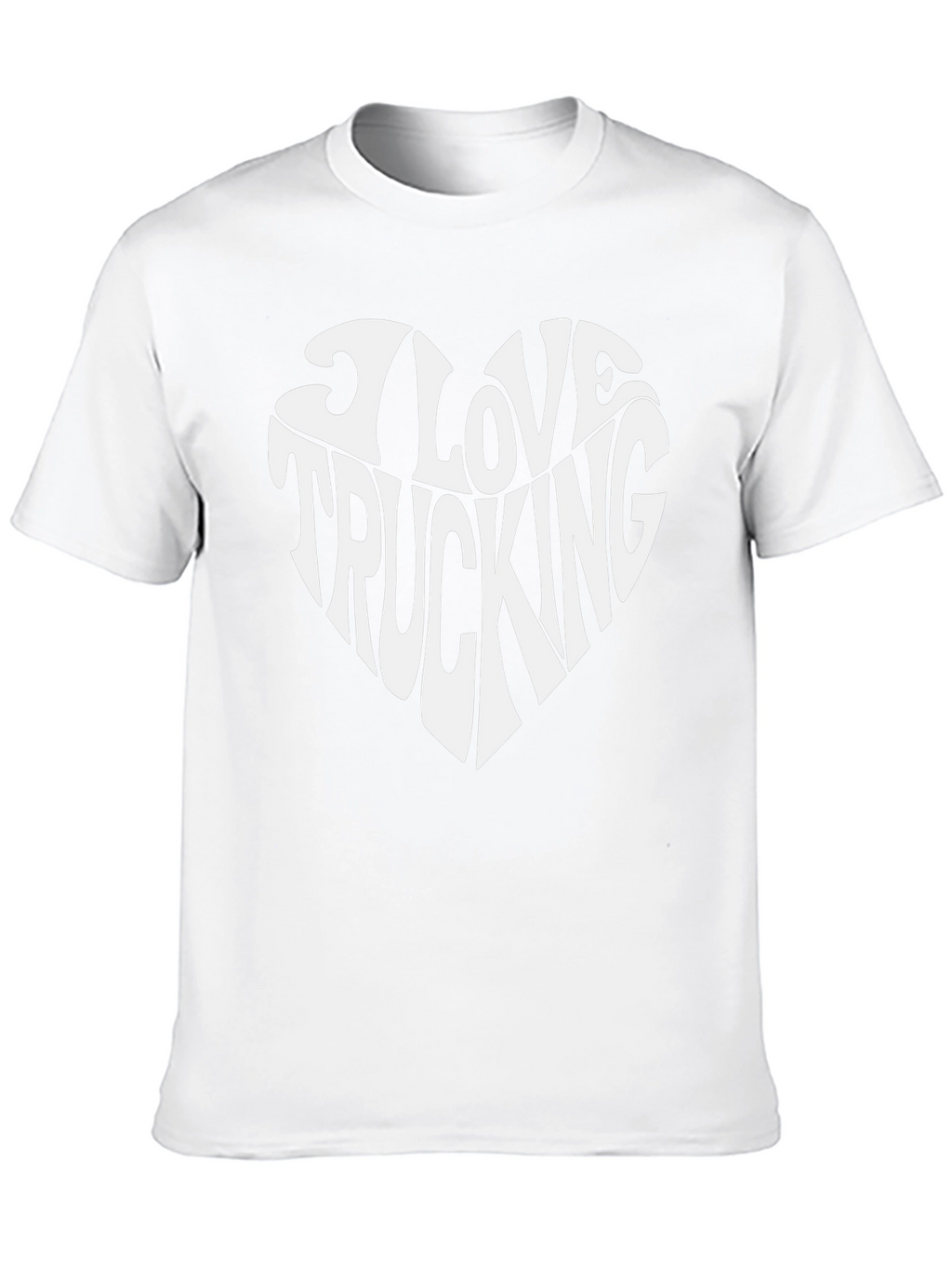 I Love Trucking Heart Graphic T-Shirt - Black Cotton