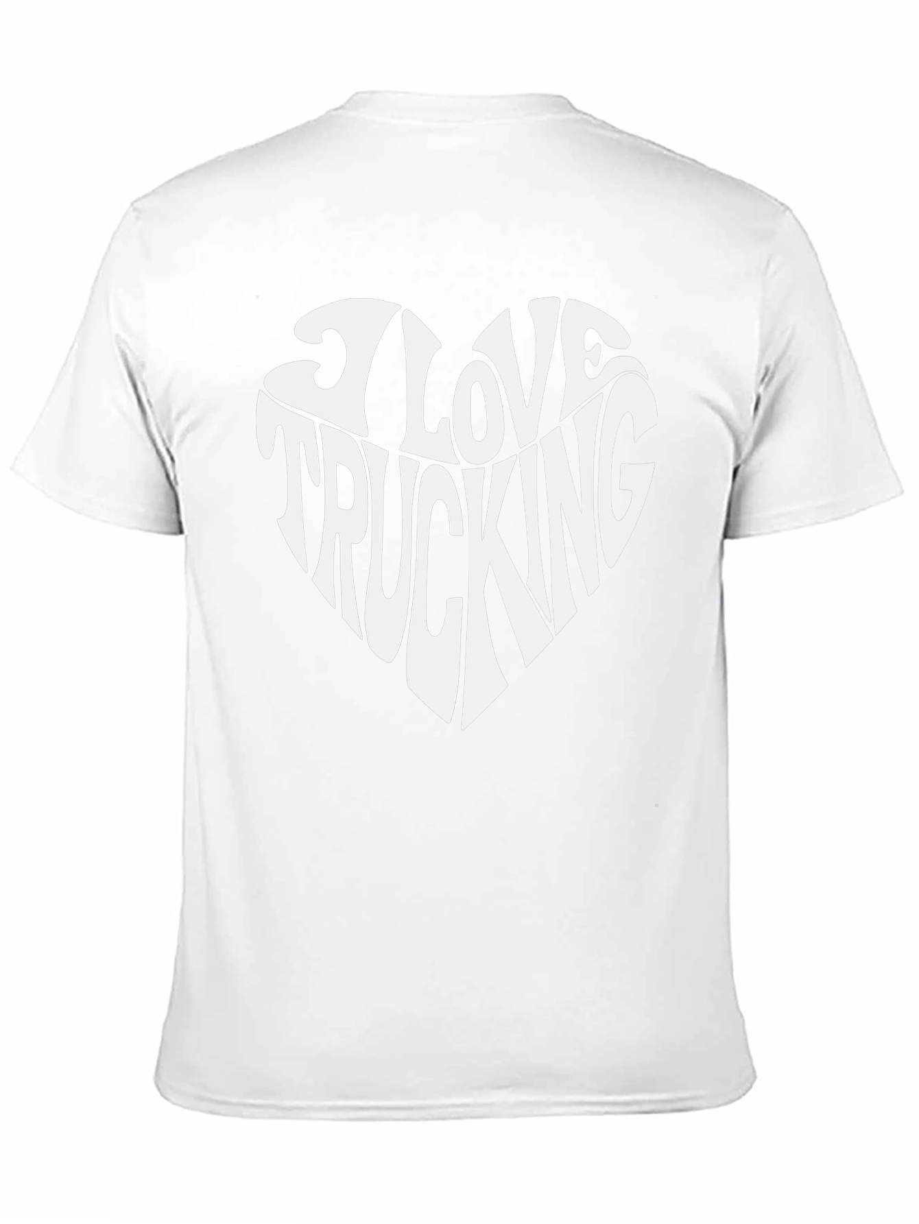 I Love Trucking Heart Graphic T-Shirt - Black Cotton