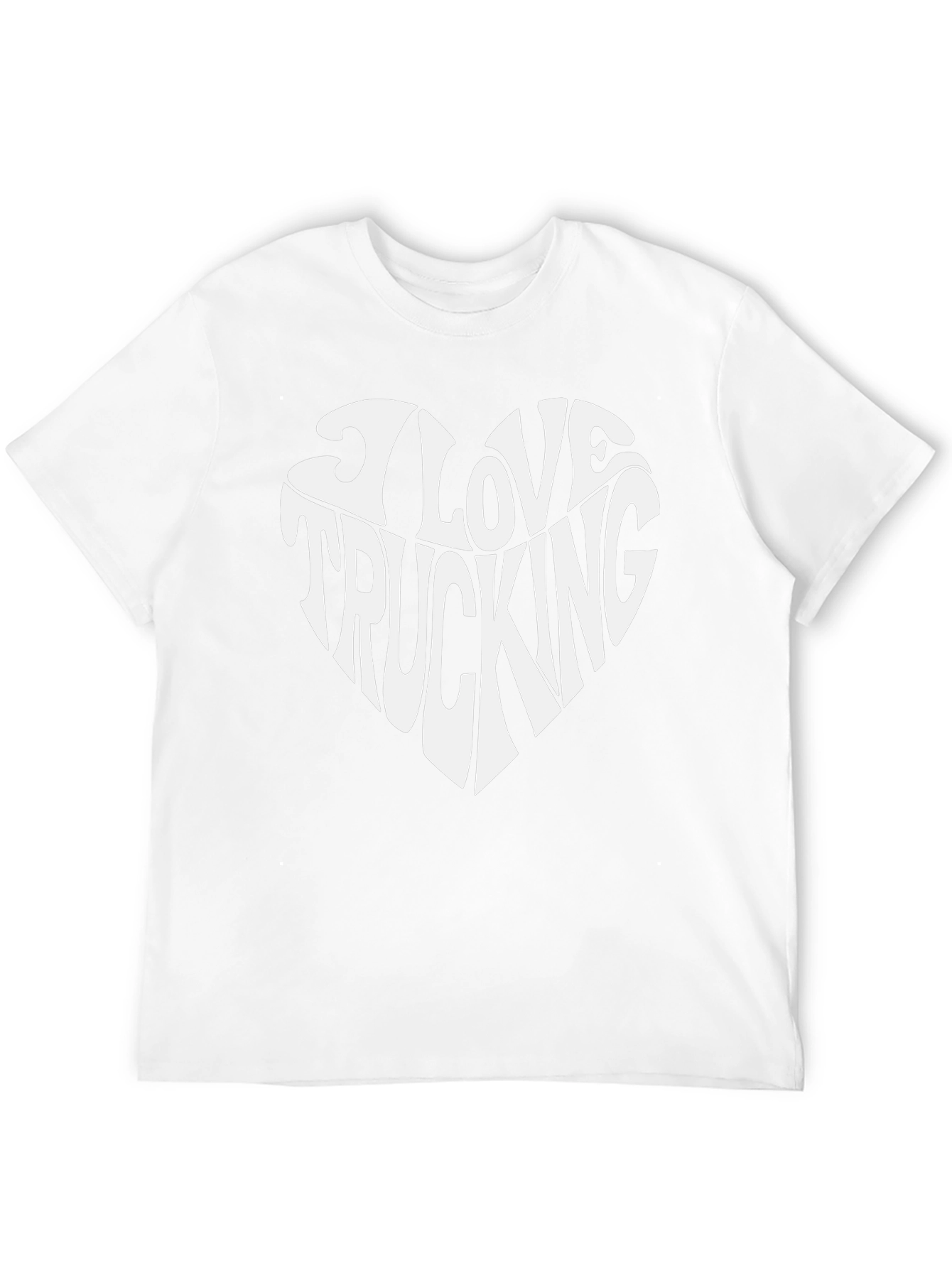 I Love Trucking Heart Graphic T-Shirt - Black Cotton