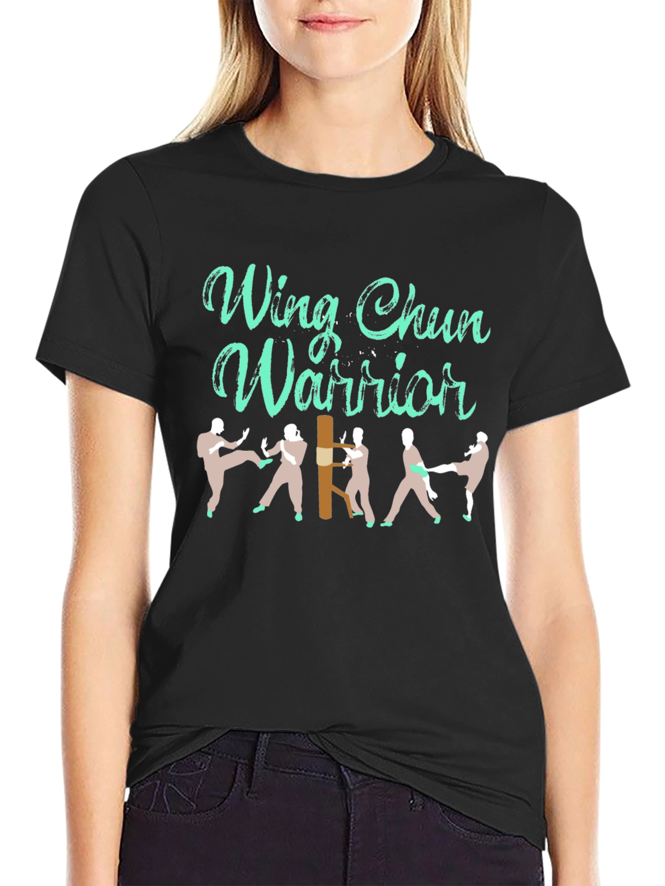 Wing Chun Warrior Black Graphic T-Shirt