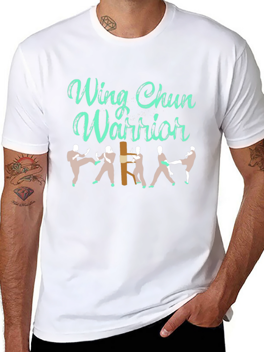 Wing Chun Warrior Black Graphic T-Shirt