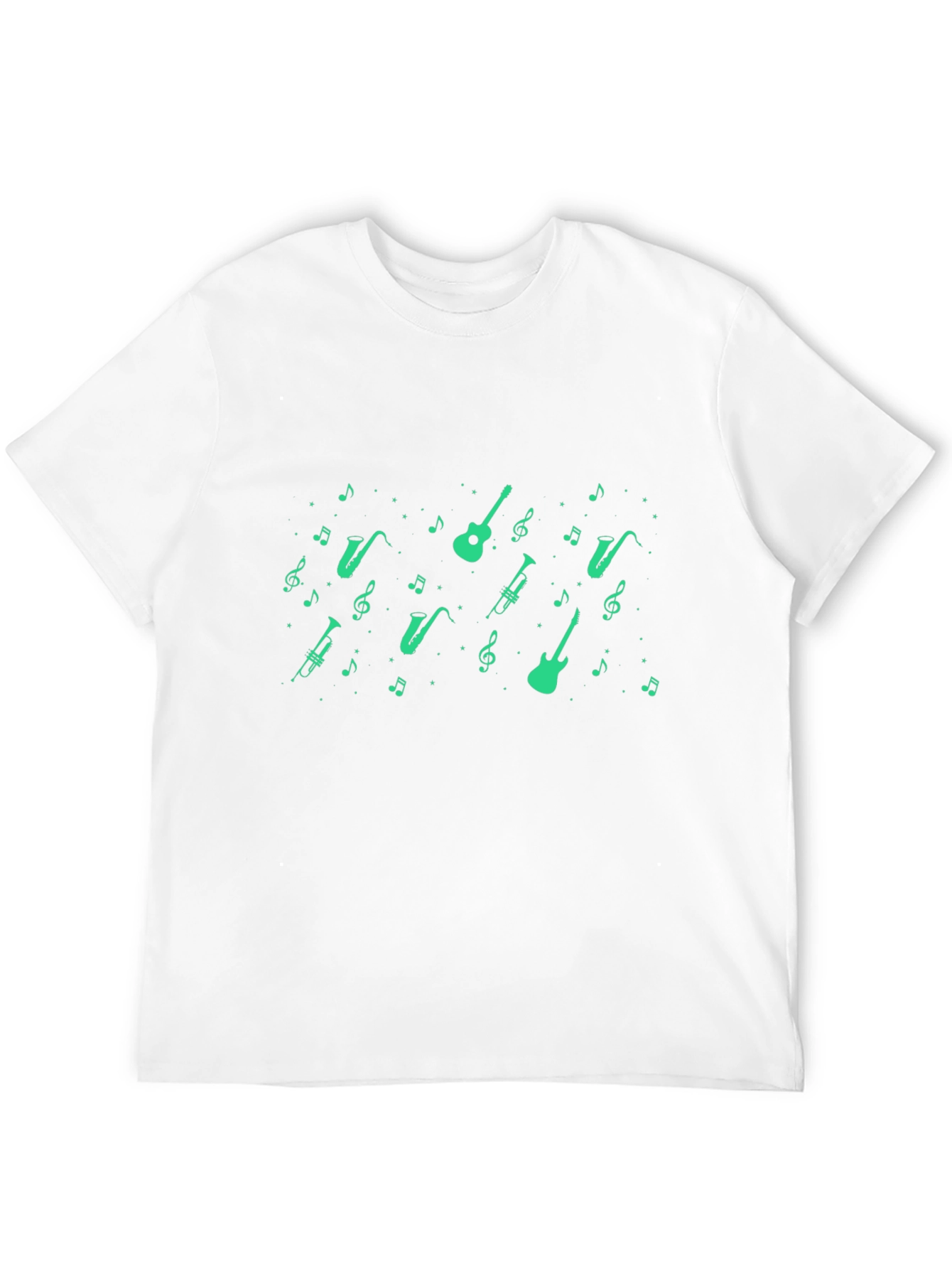 Musical Instrument Print Black T-Shirt