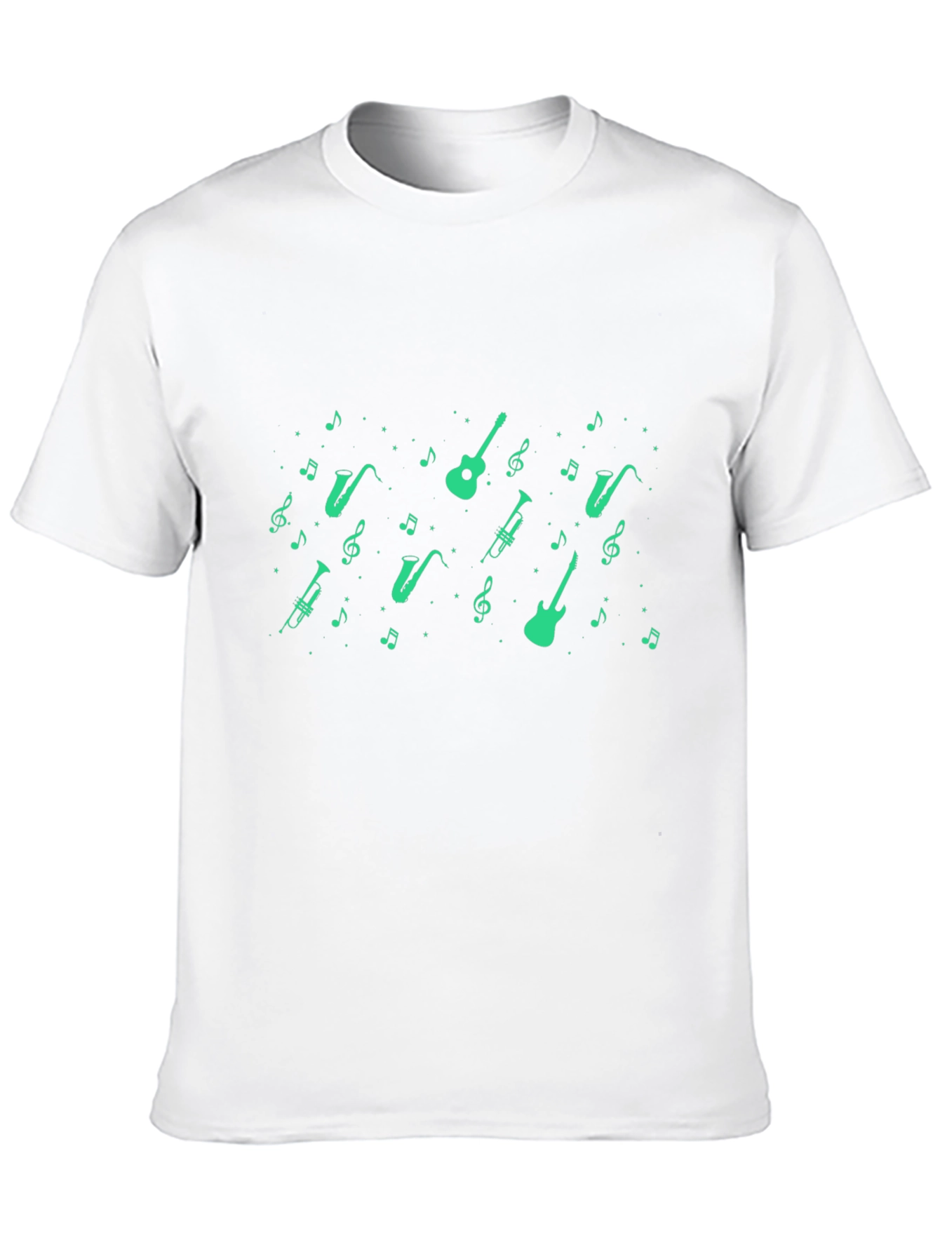 Musical Instrument Print Black T-Shirt