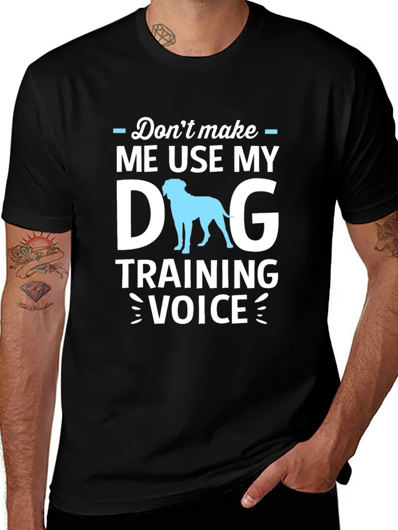 Dog Training Voice Graphic Tee - Funny Dog Lover Shirt