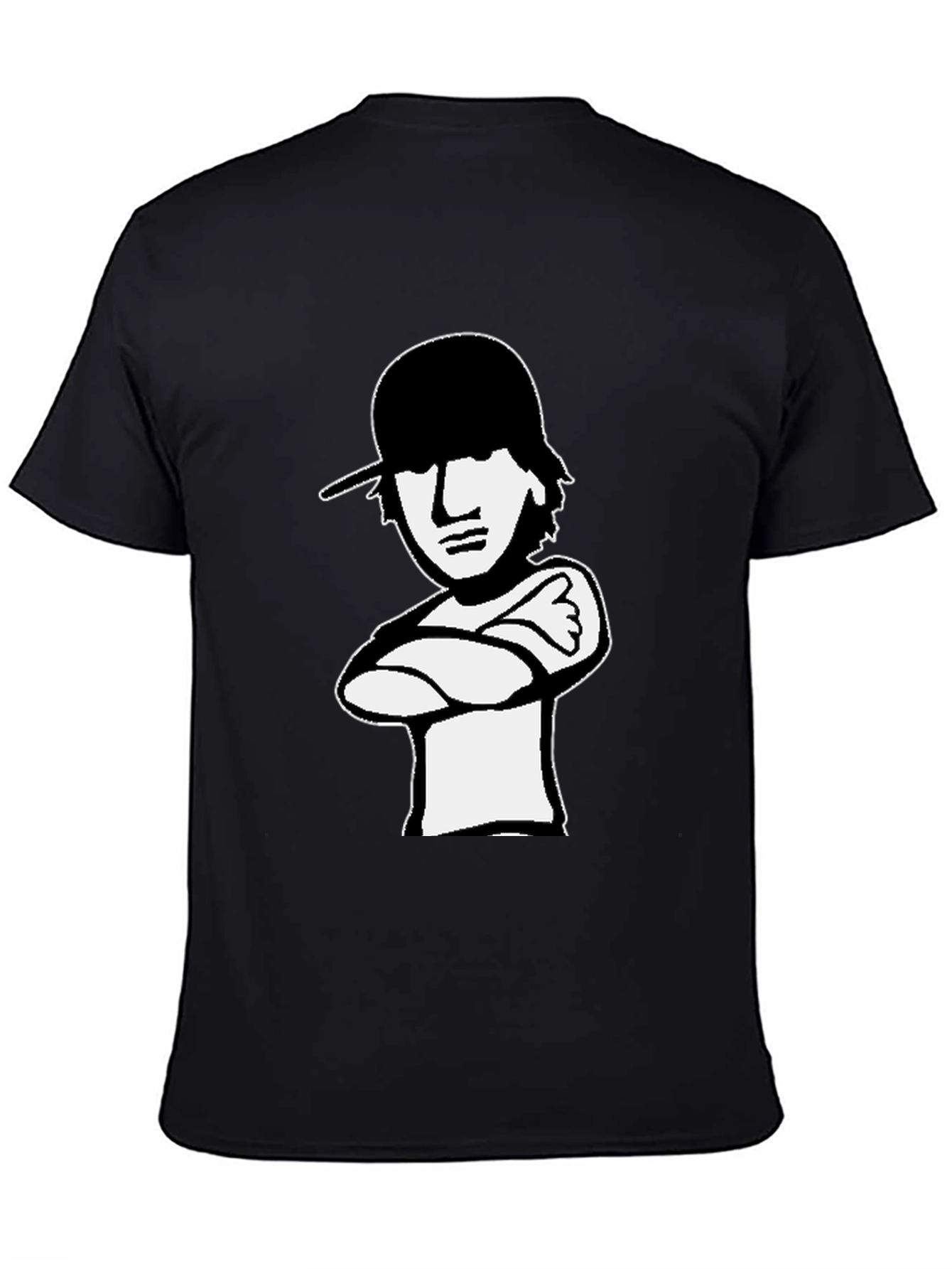 Cool Cartoon Graphic Tee - Black Cotton Shirt