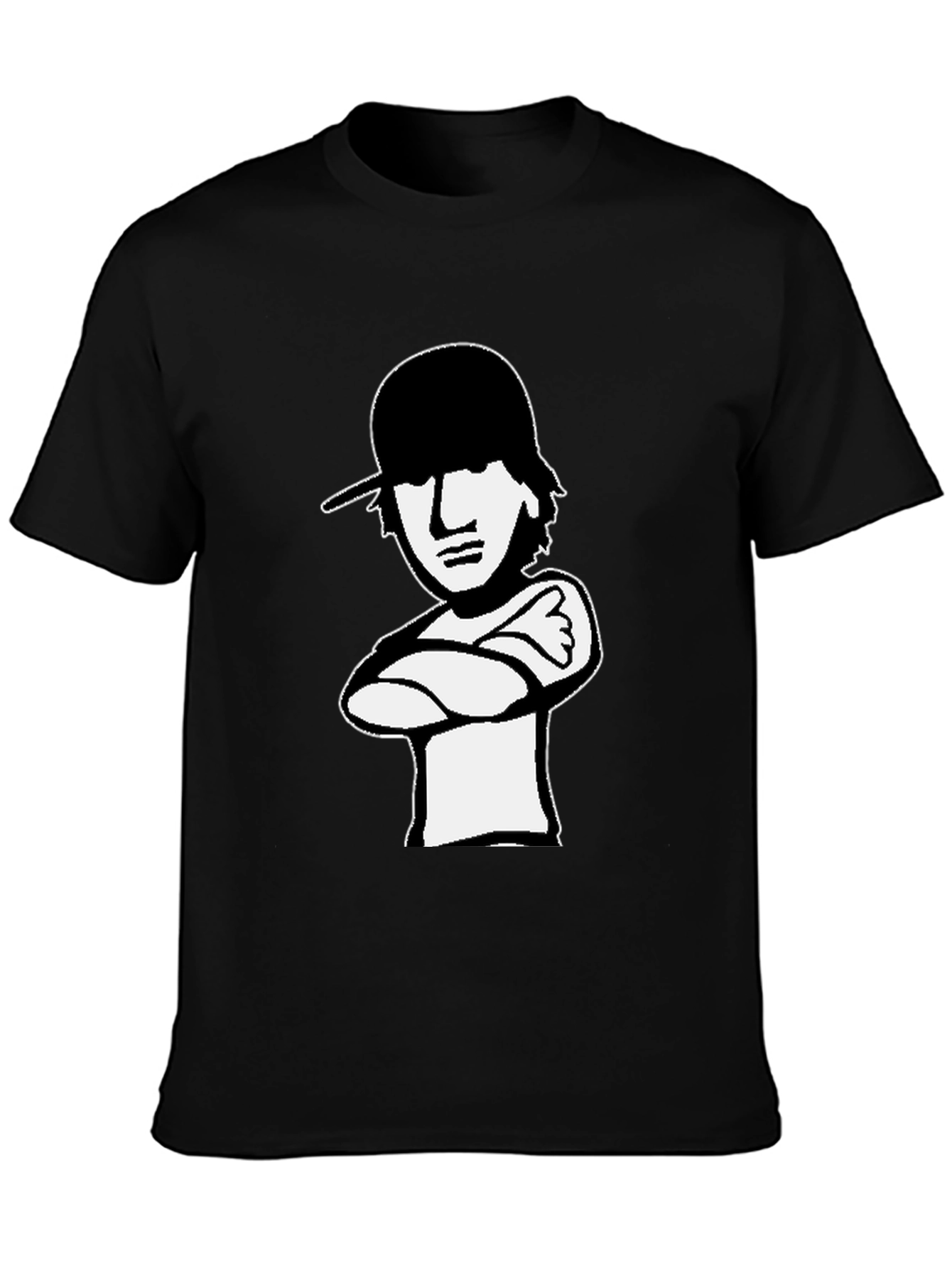 Cool Cartoon Graphic Tee - Black Cotton Shirt