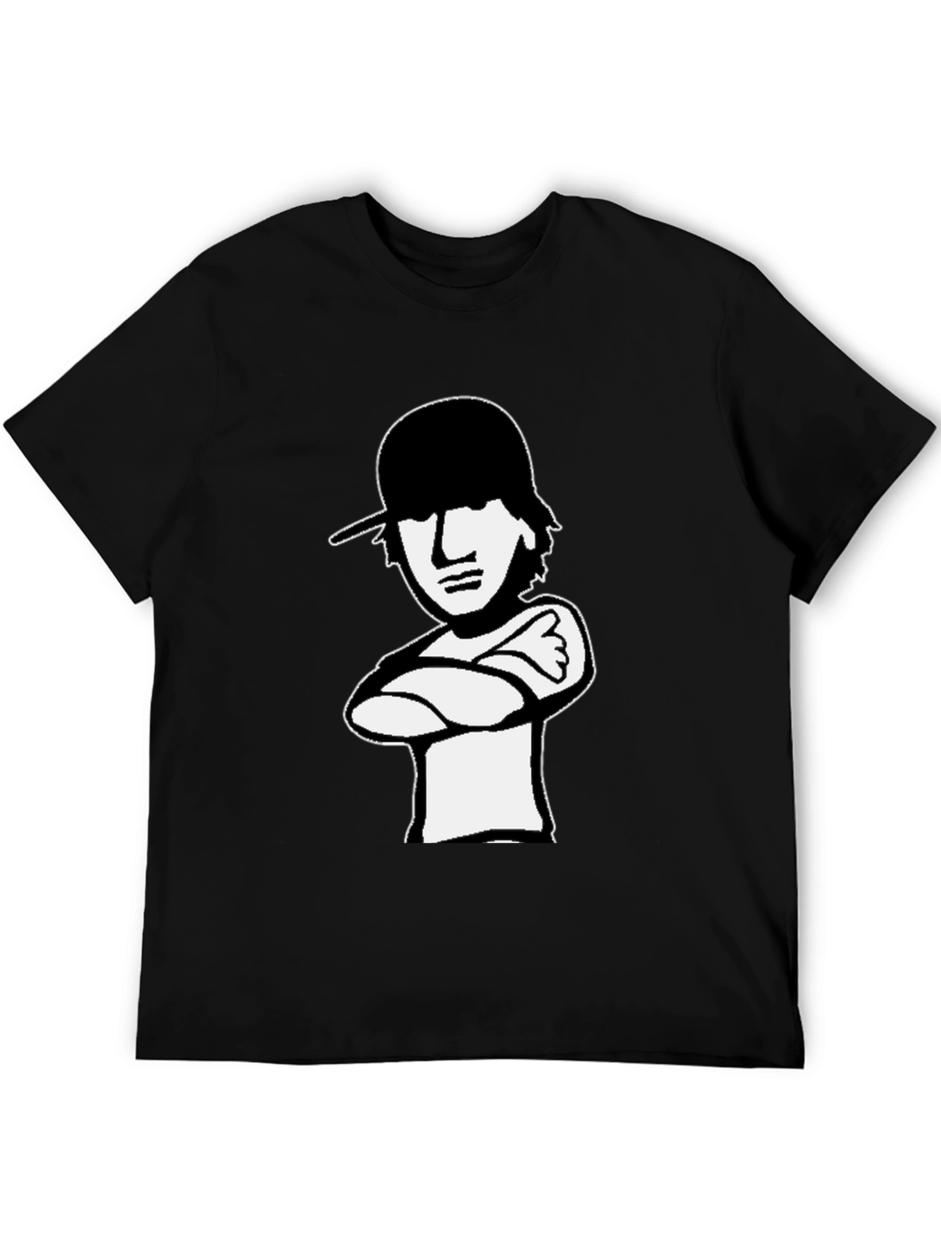 Cool Cartoon Graphic Tee - Black Cotton Shirt