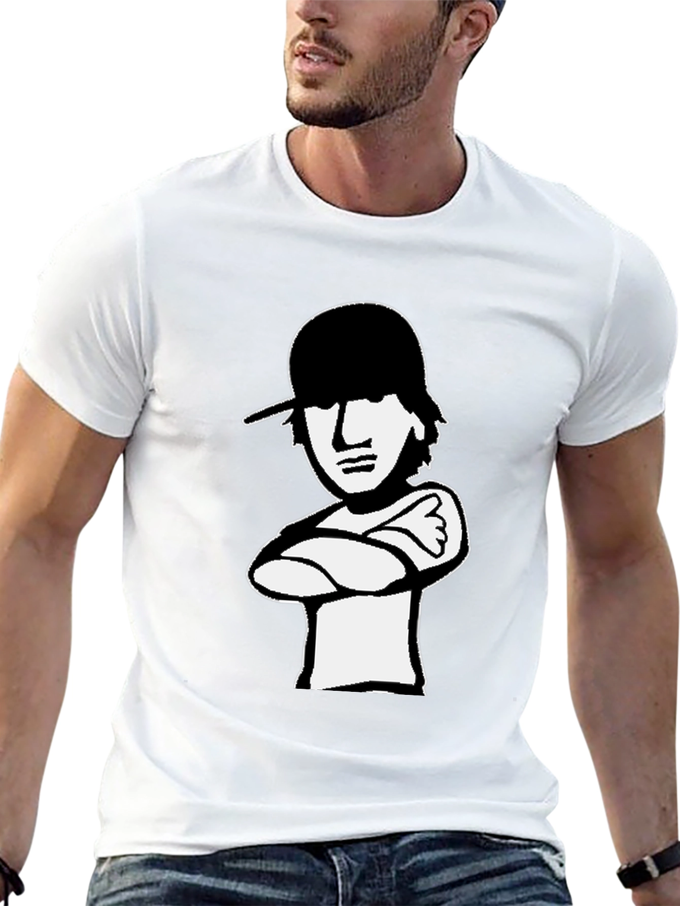 Cool Cartoon Graphic Tee - Black Cotton Shirt