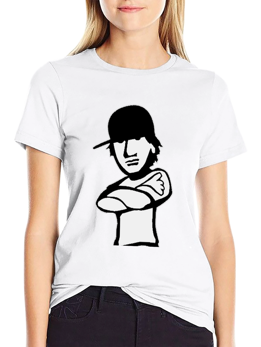 Cool Cartoon Graphic Tee - Black Cotton Shirt
