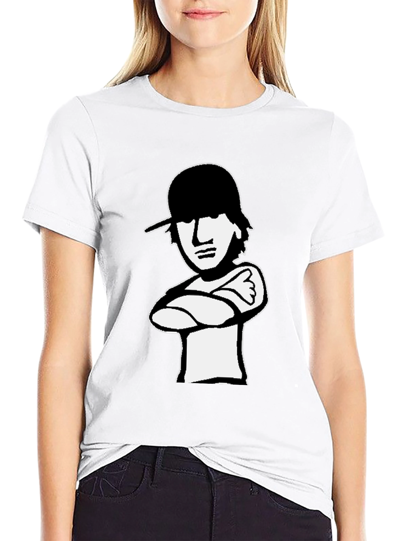 Cool Cartoon Graphic Tee - Black Cotton Shirt