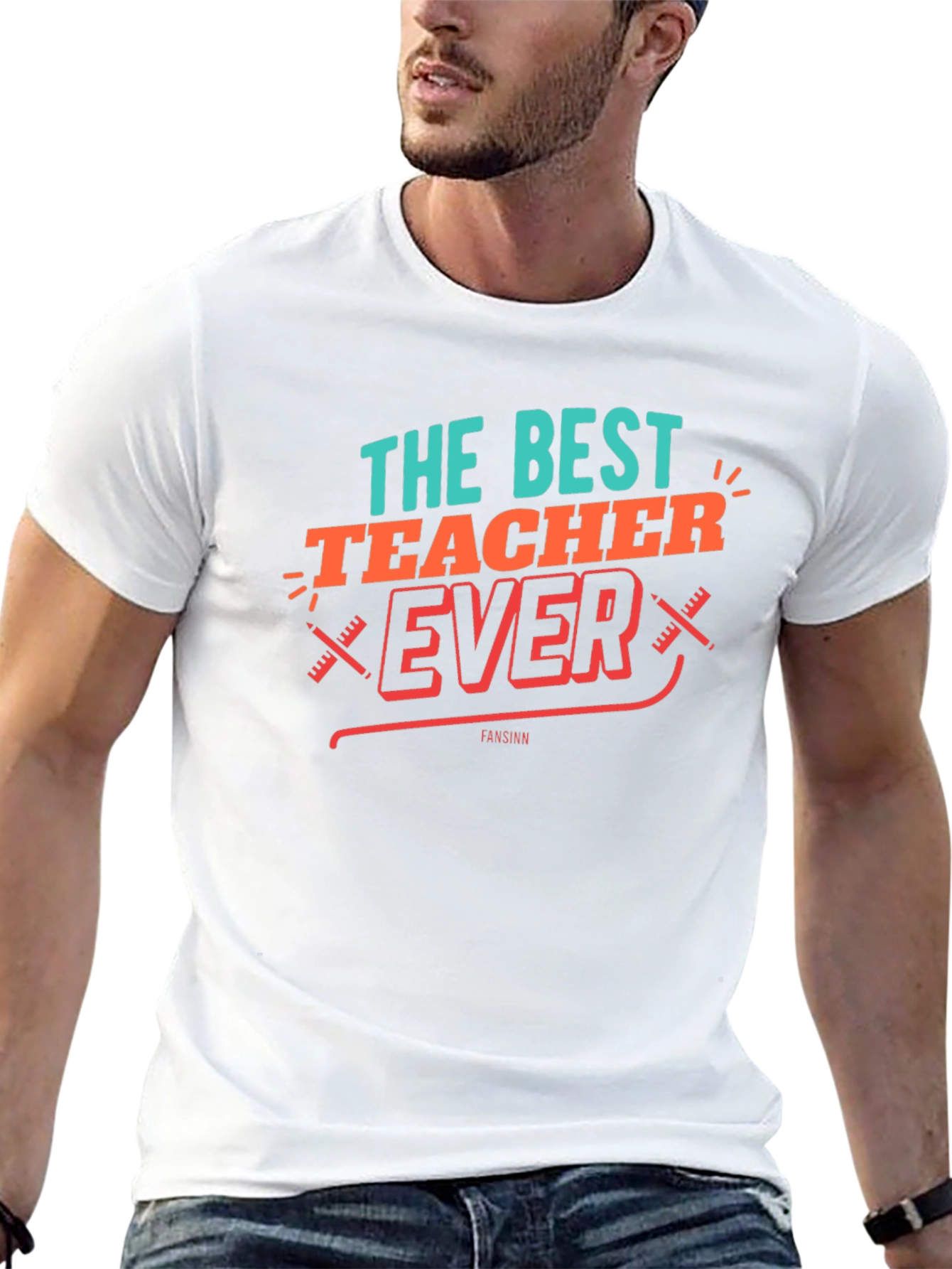 Best Teacher Ever Graphic Tee - Black