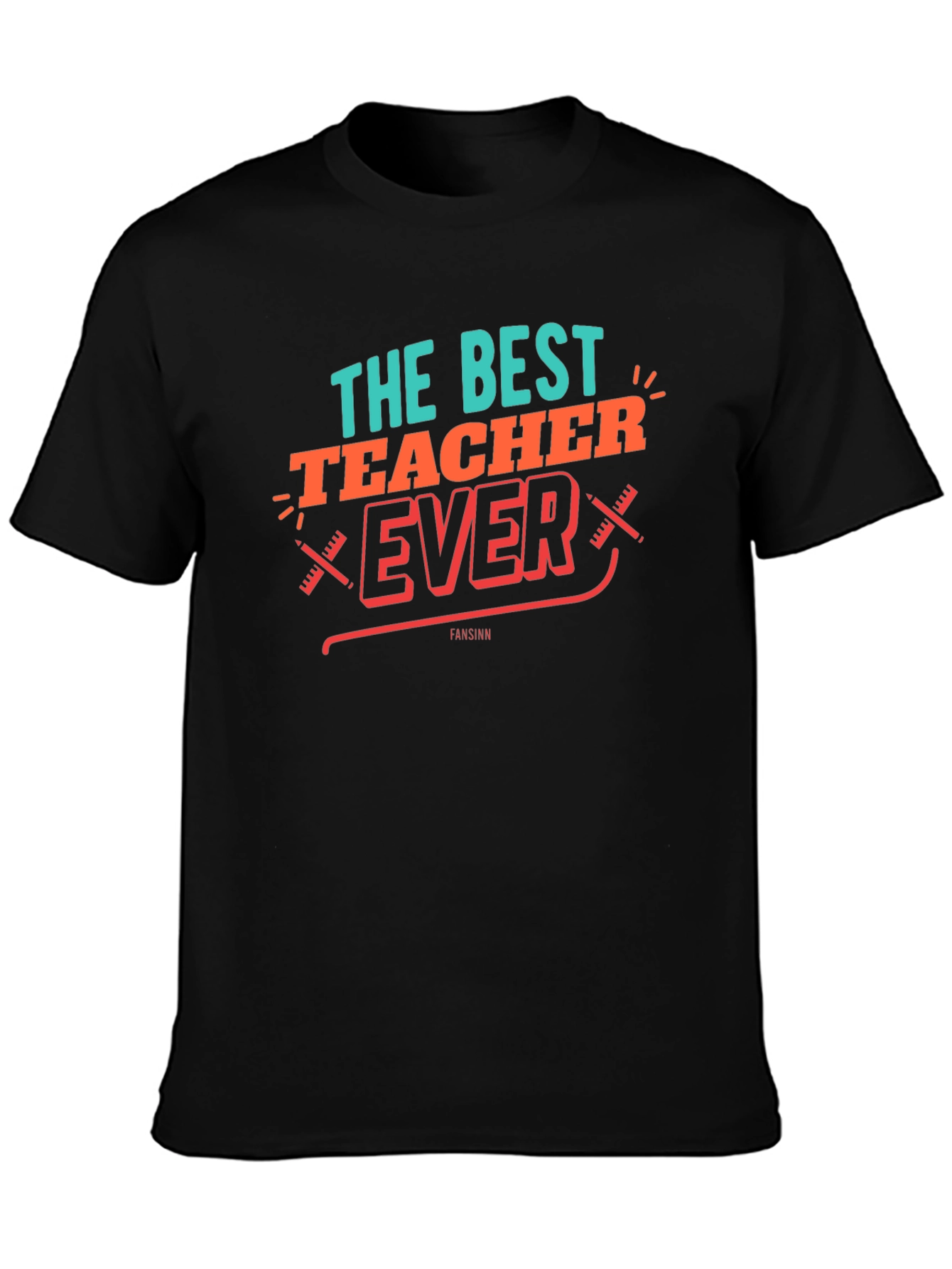 Best Teacher Ever Graphic Tee - Black