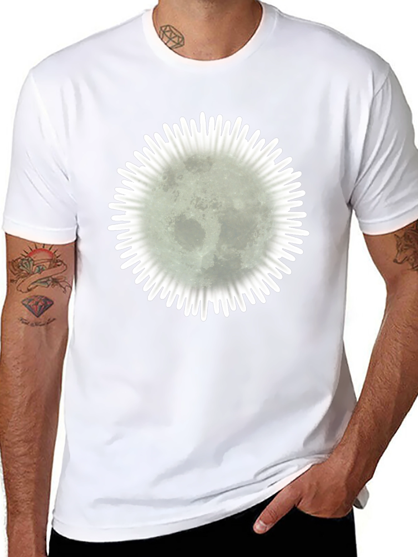 Moonburst Graphic Tee - Stylish Black Cotton T-Shirt