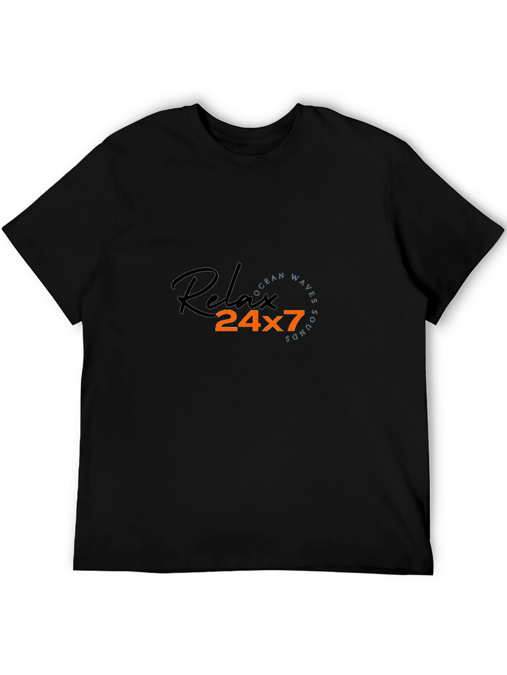 Relax 24x7 Graphic Black T-Shirt