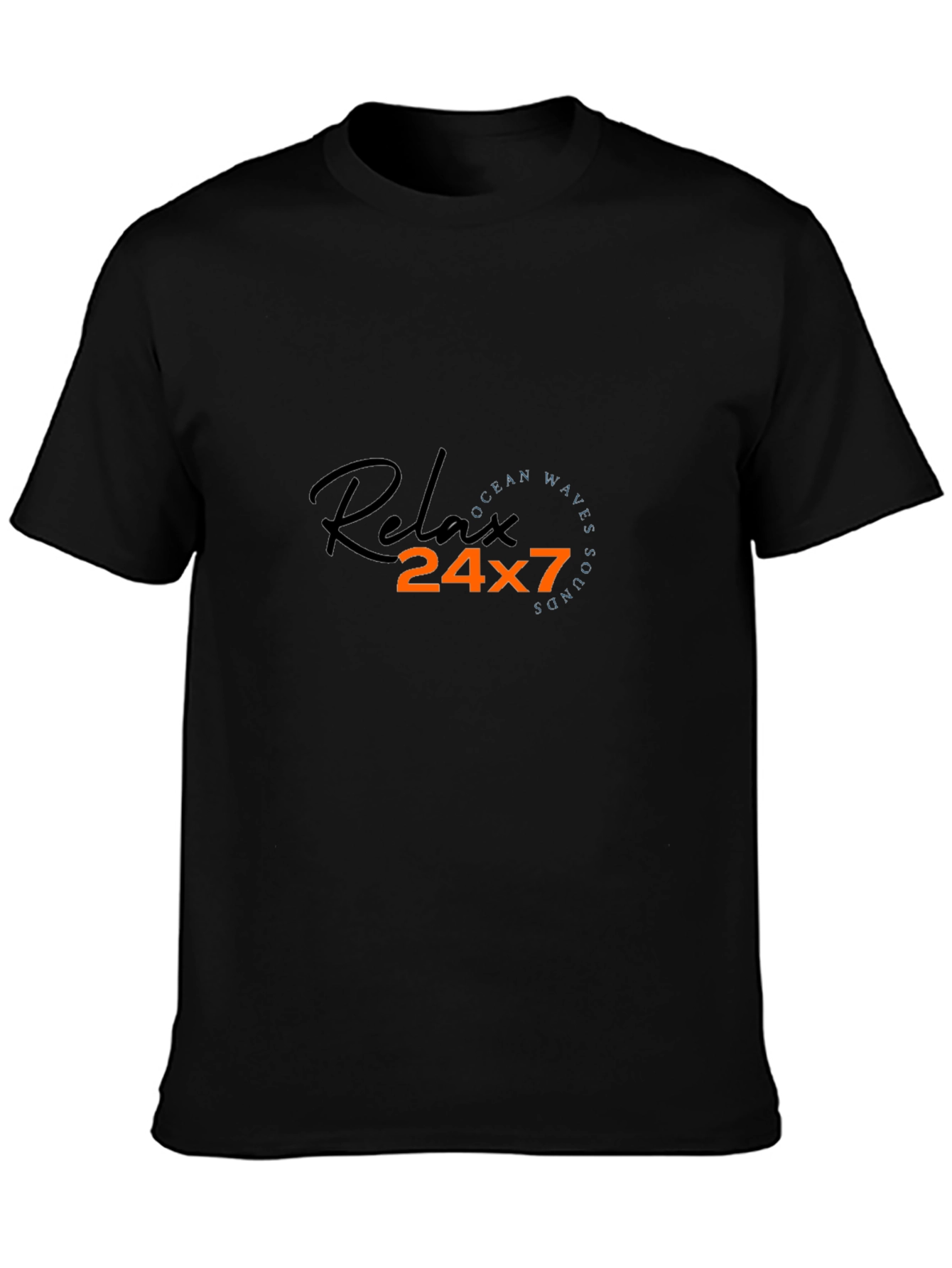 Relax 24x7 Graphic Black T-Shirt