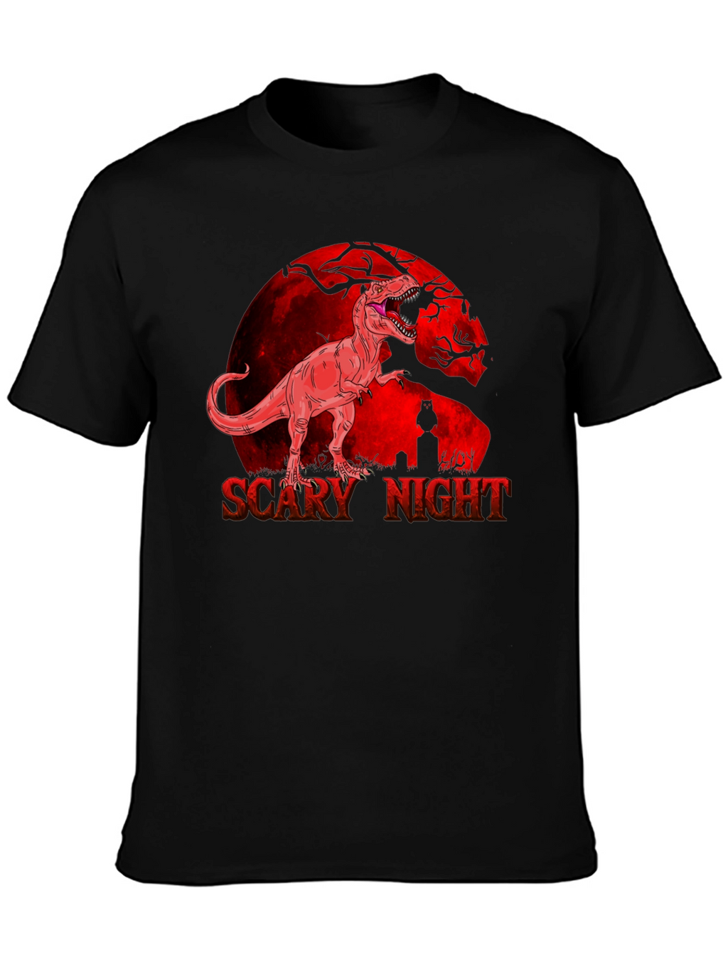 Scary Night T-Rex Graphic Tee - Halloween Ready!