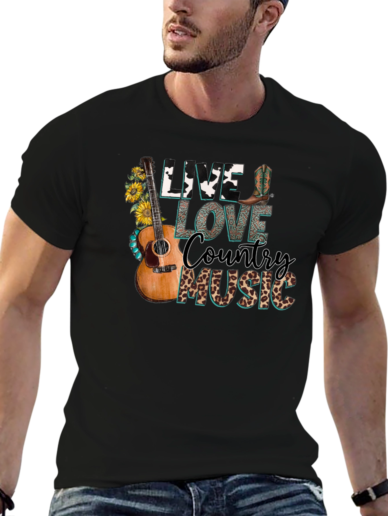 Country Music Graphic Tee - Live Love Music