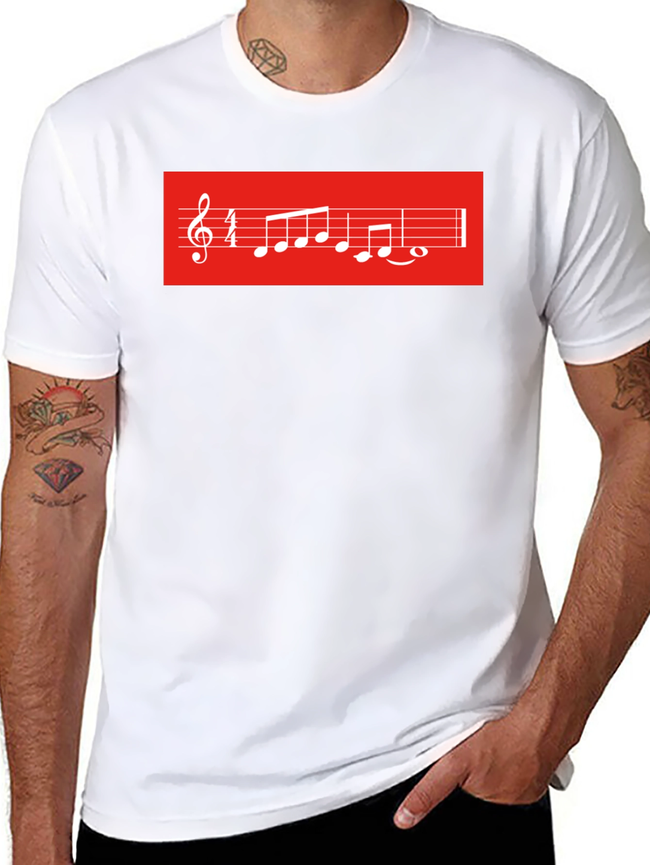 Musical Score Graphic Tee - Black